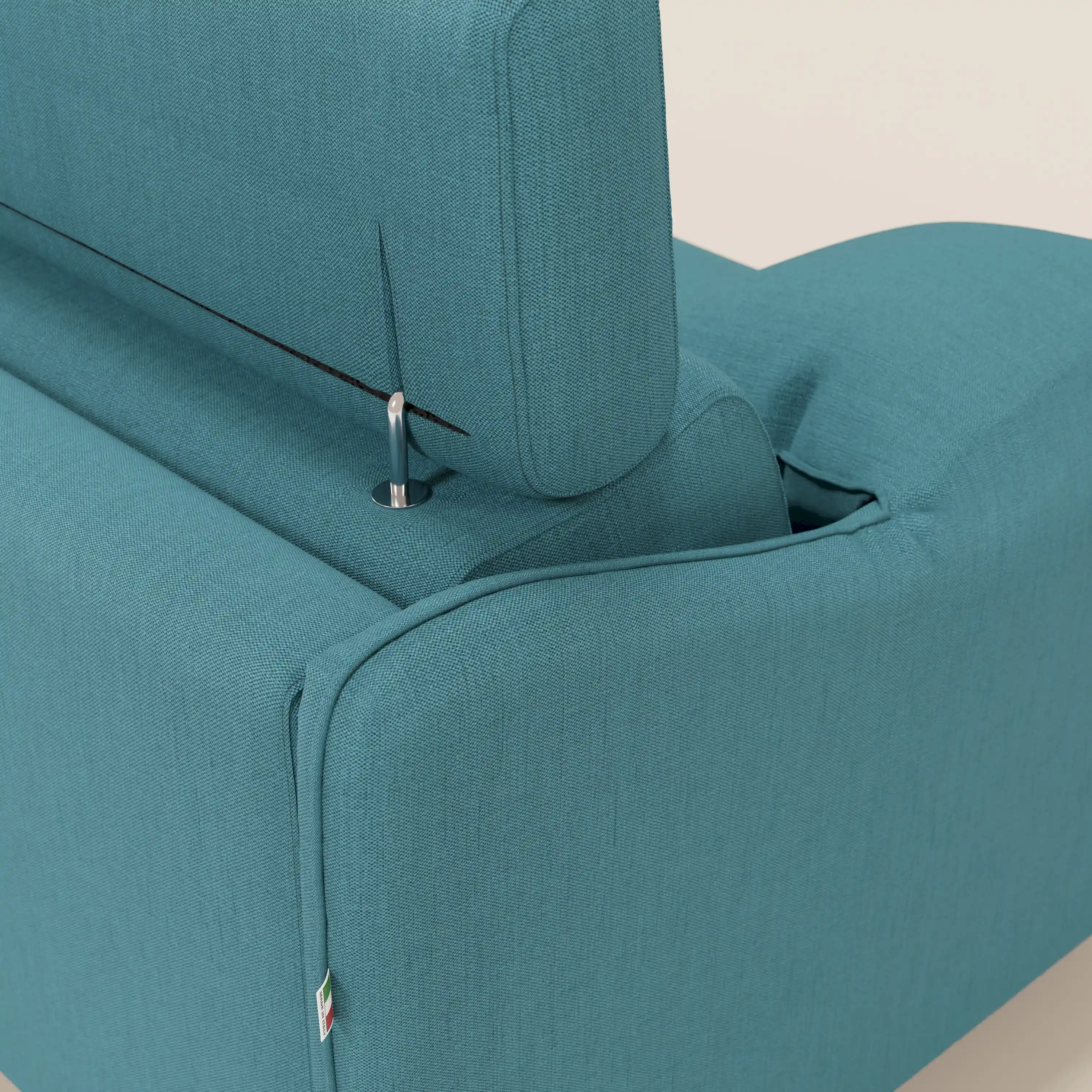 Violetta CanapĂ© convertible matelas H18 cm - tĂȘtiĂšres rĂ©glables et accoudoirs amovibles en tissu impermĂ©able T13 bleu ciel - Image 9