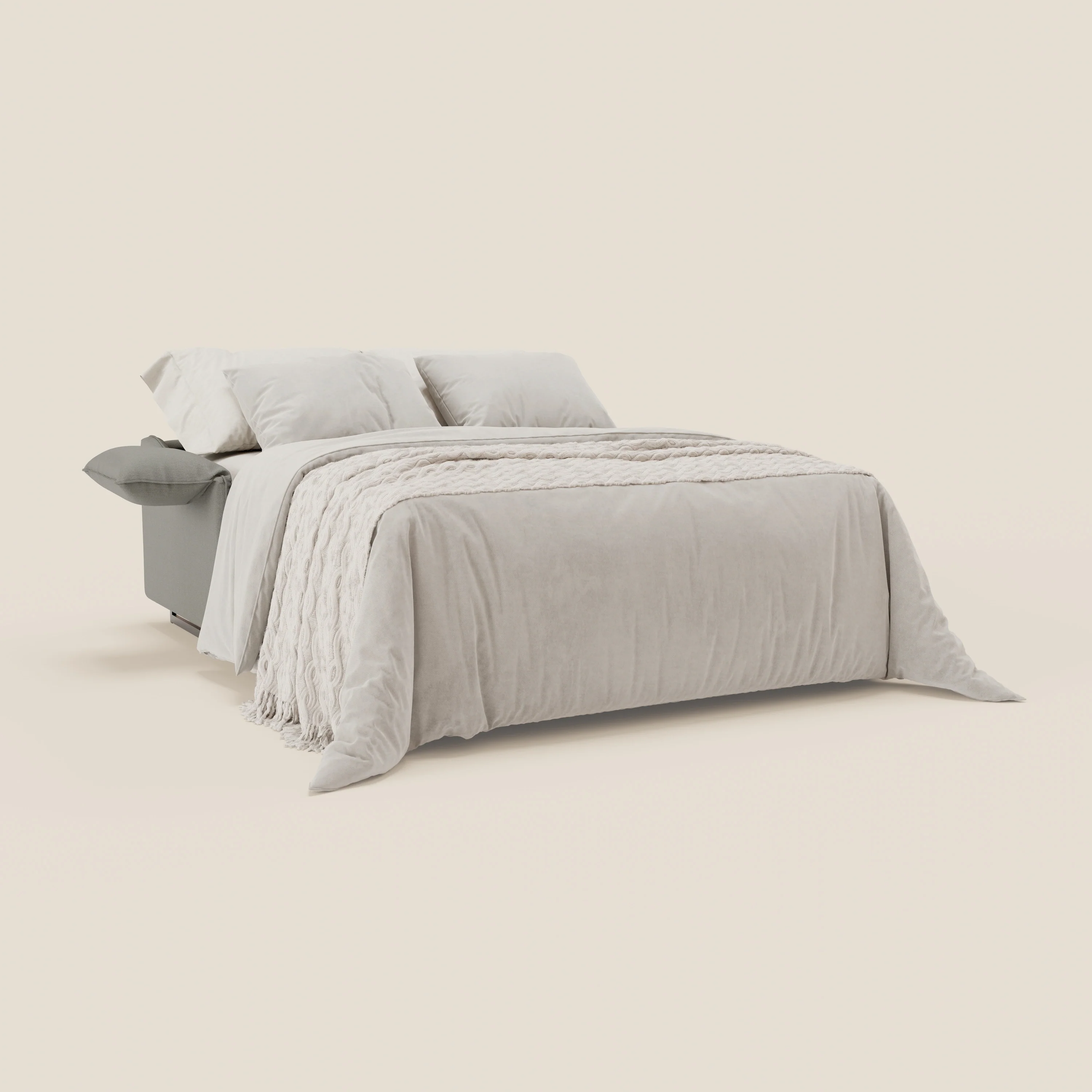 Violetta Canapé convertible matelas H18 cm - têtières réglables et accoudoirs amovibles en tissu imperméable T13 gris - Image 2
