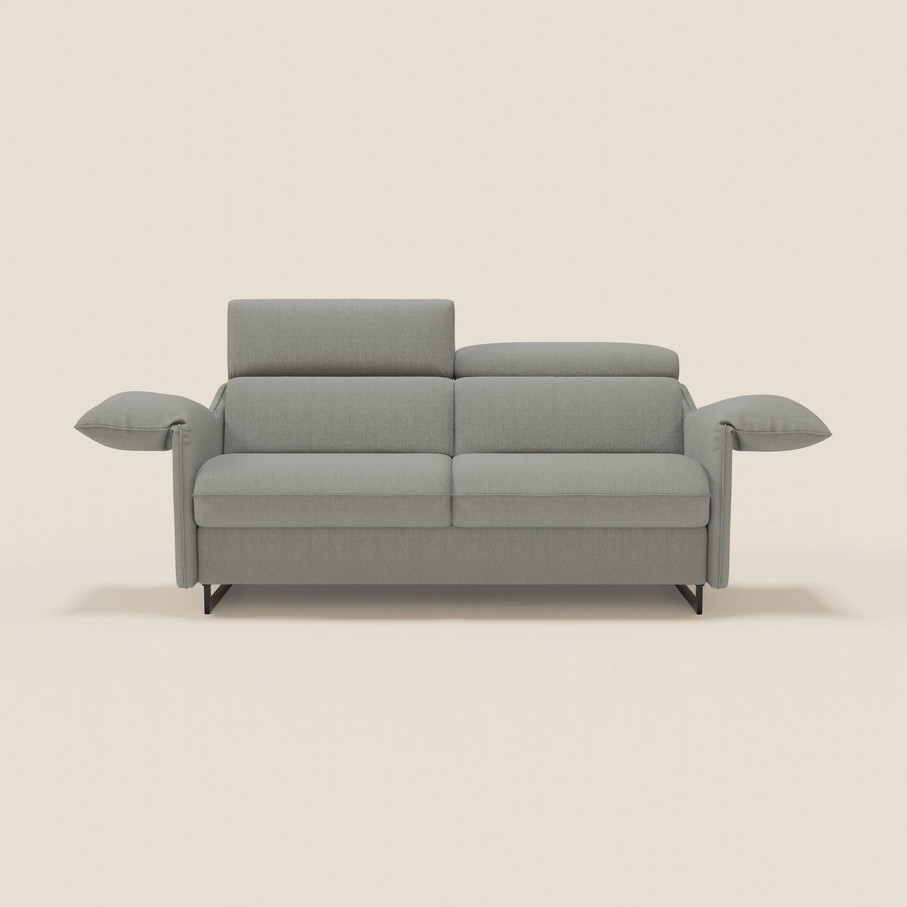Violetta Canapé convertible matelas H18 cm - têtières réglables et accoudoirs amovibles en tissu imperméable T13 gris - Image 3