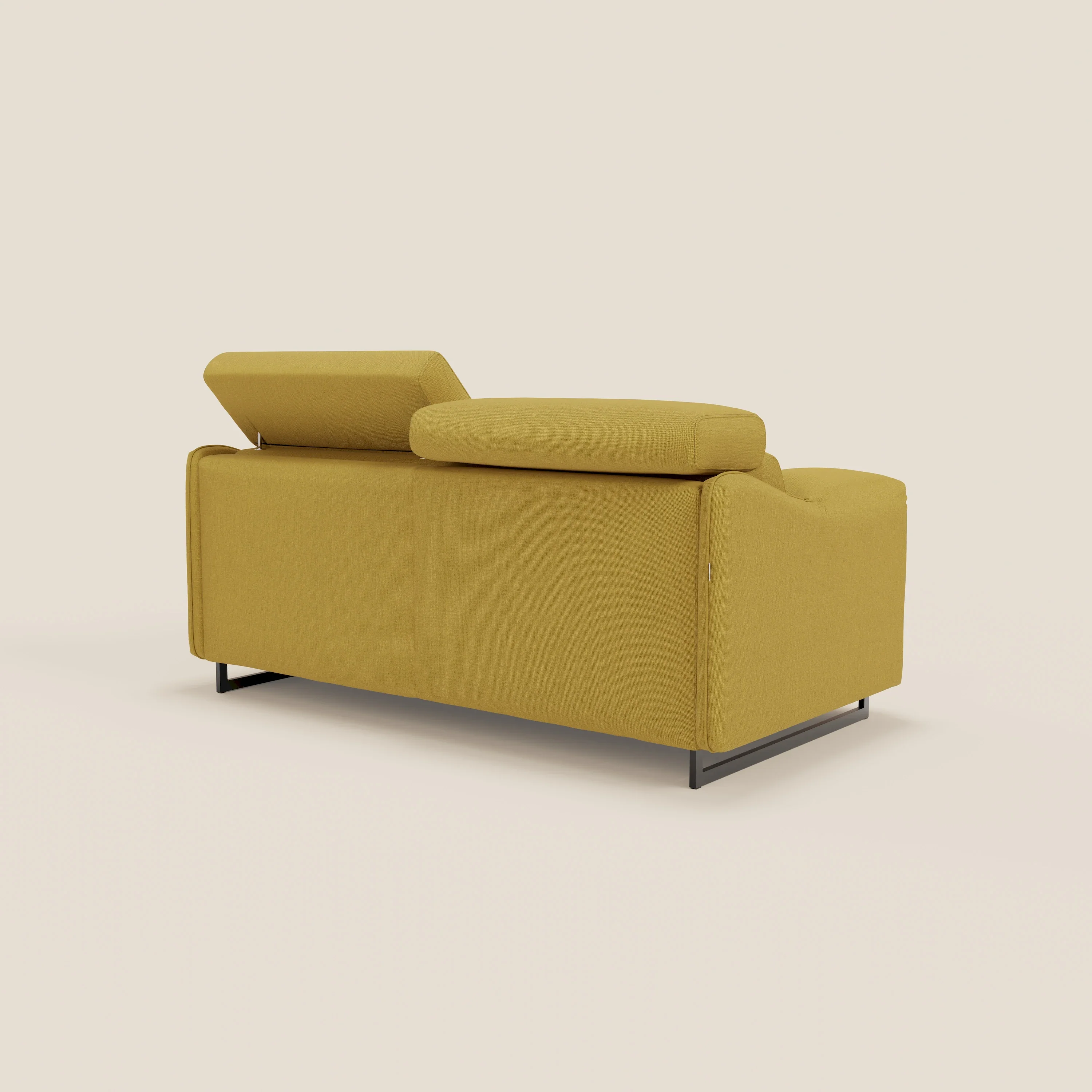 Violetta Canapé convertible matelas H18 cm - têtières réglables et accoudoirs amovibles en tissu imperméable T13 jaune - Image 8