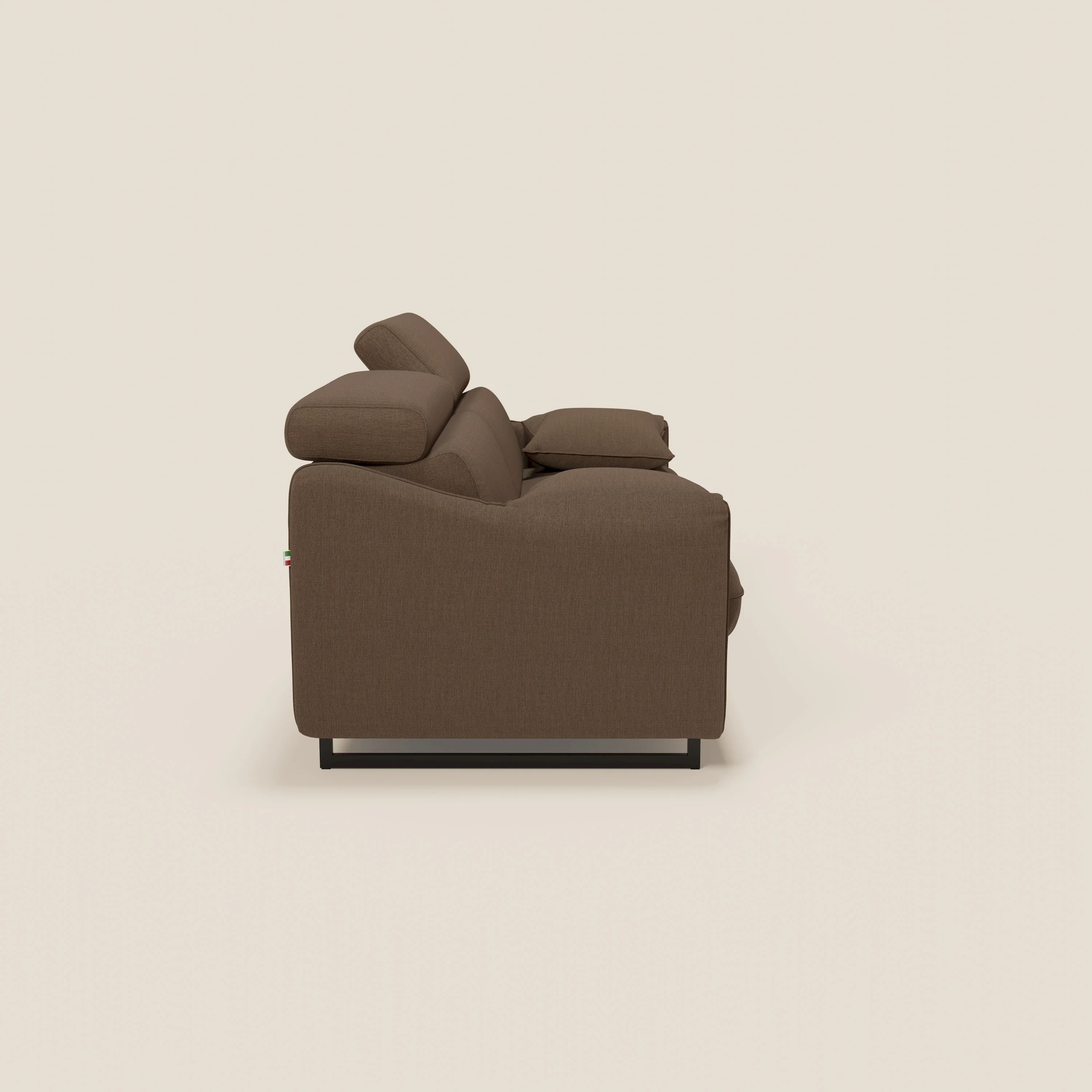 Violetta Canapé convertible matelas H18 cm - têtières réglables et accoudoirs amovibles en tissu imperméable T13 marron - Image 7