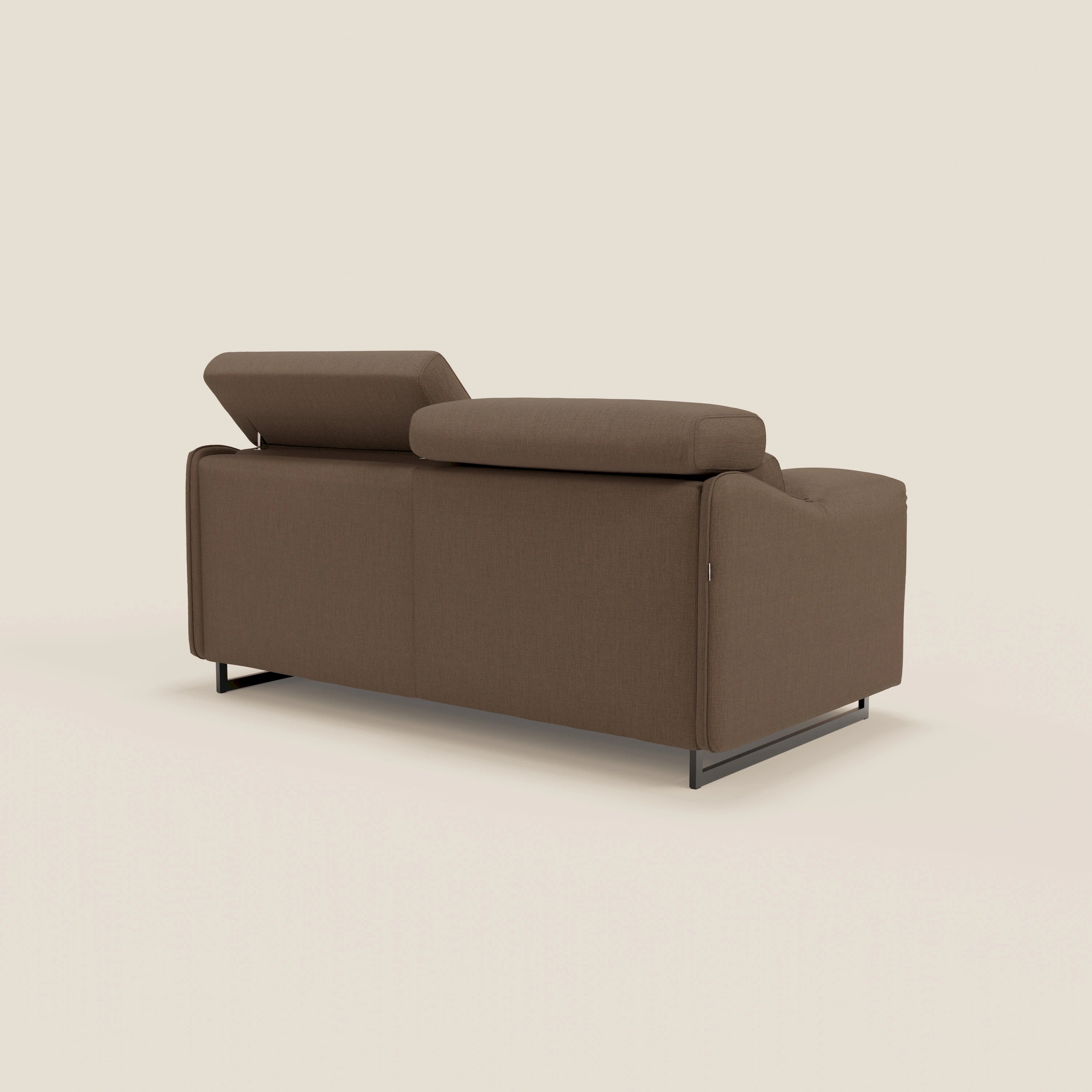 Violetta Canapé convertible matelas H18 cm - têtières réglables et accoudoirs amovibles en tissu imperméable T13 marron - Image 8