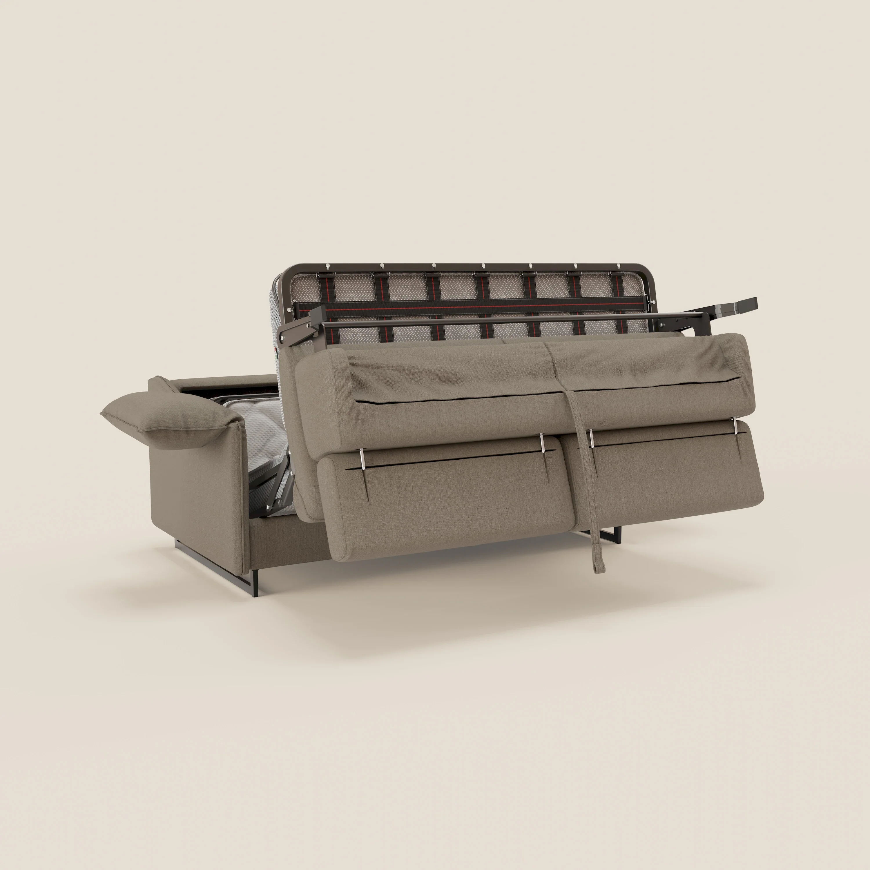 Violetta Canapé convertible matelas H18 cm - têtières réglables et accoudoirs amovibles en tissu imperméable T13 tourterelle - Image 11