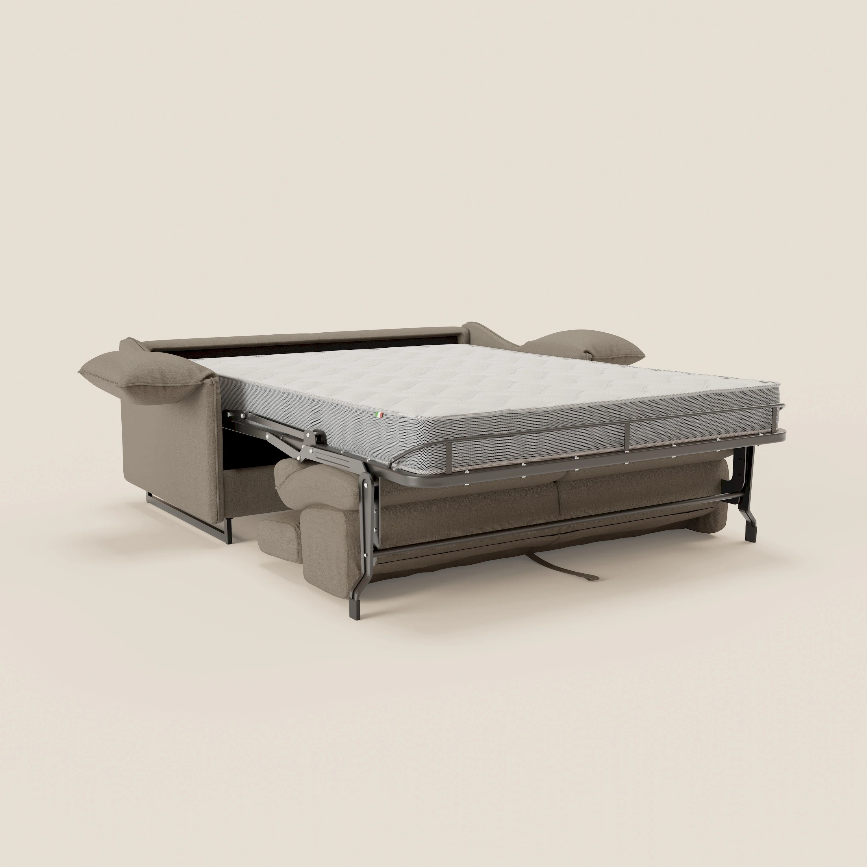 Violetta Canapé convertible matelas H18 cm - têtières réglables et accoudoirs amovibles en tissu imperméable T13 tourterelle - Image 12