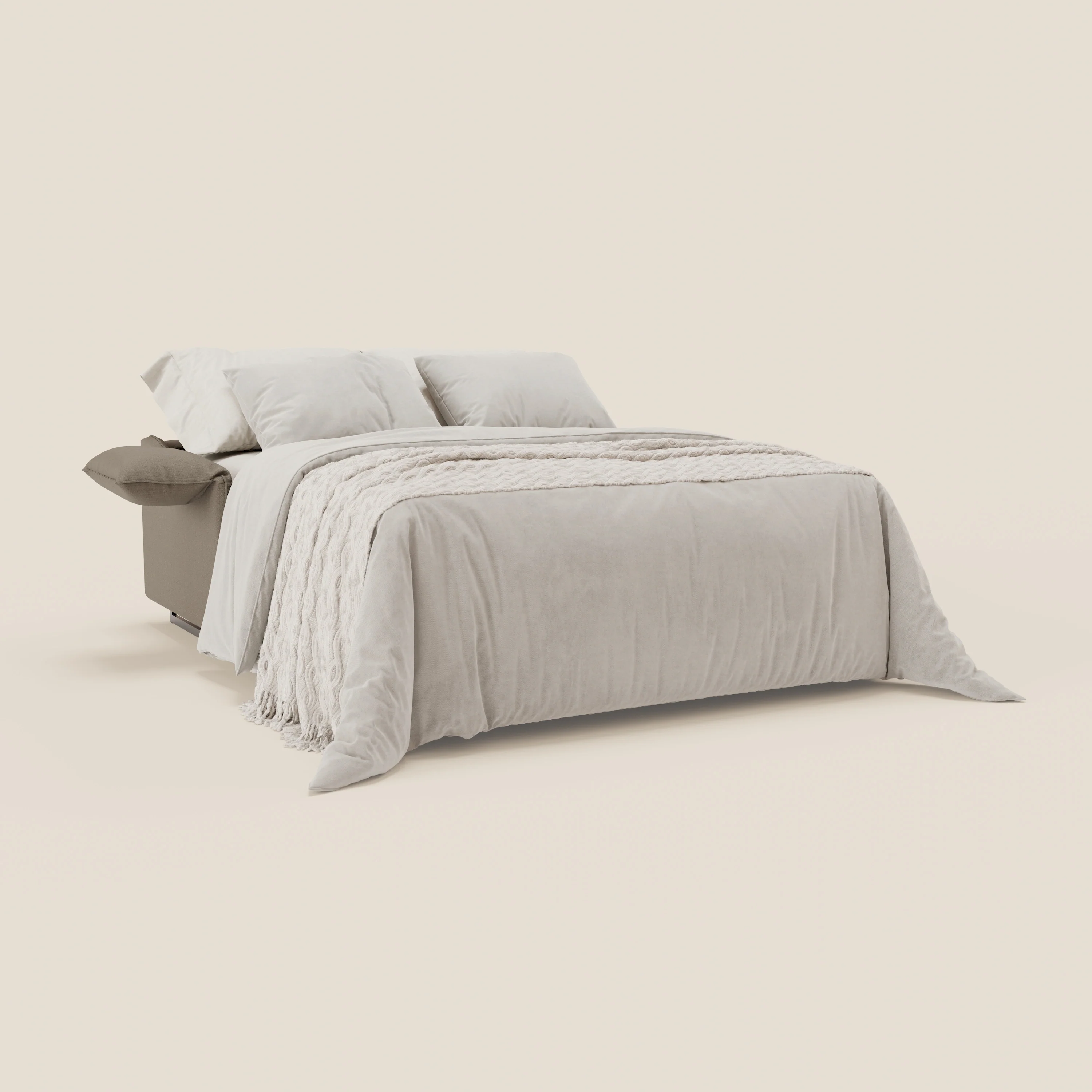 Violetta Canapé convertible matelas H18 cm - têtières réglables et accoudoirs amovibles en tissu imperméable T13 tourterelle - Image 2