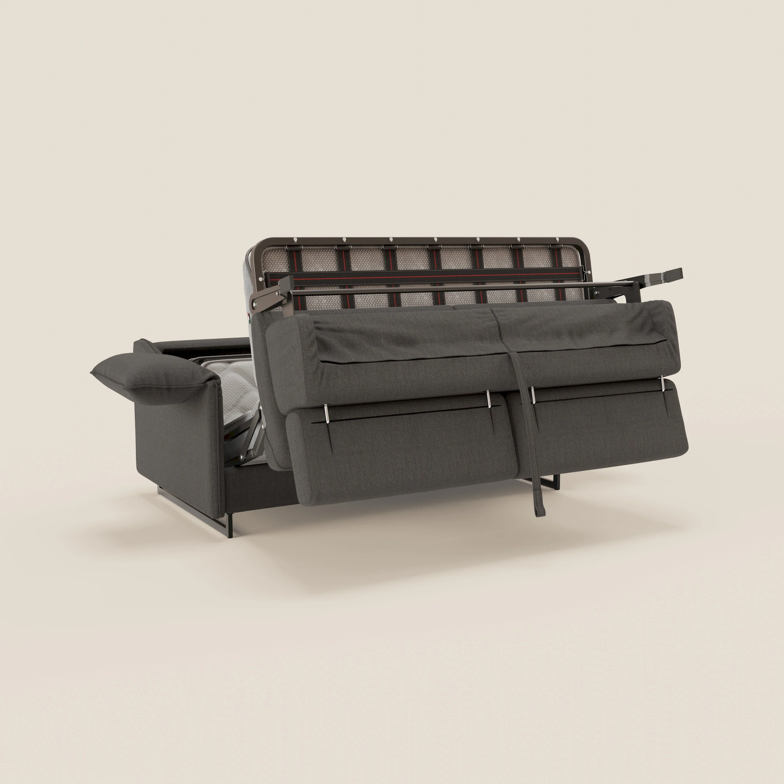 Violetta CanapĂ© convertible matelas H18 cm - tĂȘtiĂšres rĂ©glables et accoudoirs amovibles en tissu impermĂ©able T13 anthracite - Image 11