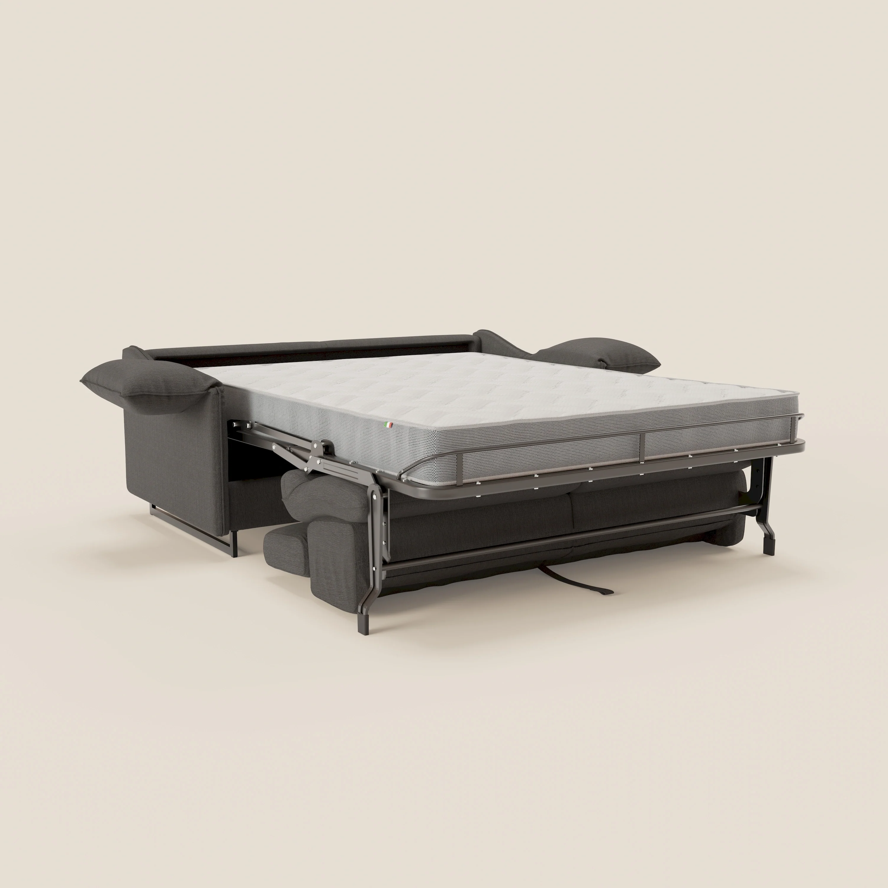 Violetta CanapĂ© convertible matelas H18 cm - tĂȘtiĂšres rĂ©glables et accoudoirs amovibles en tissu impermĂ©able T13 anthracite - Image 12