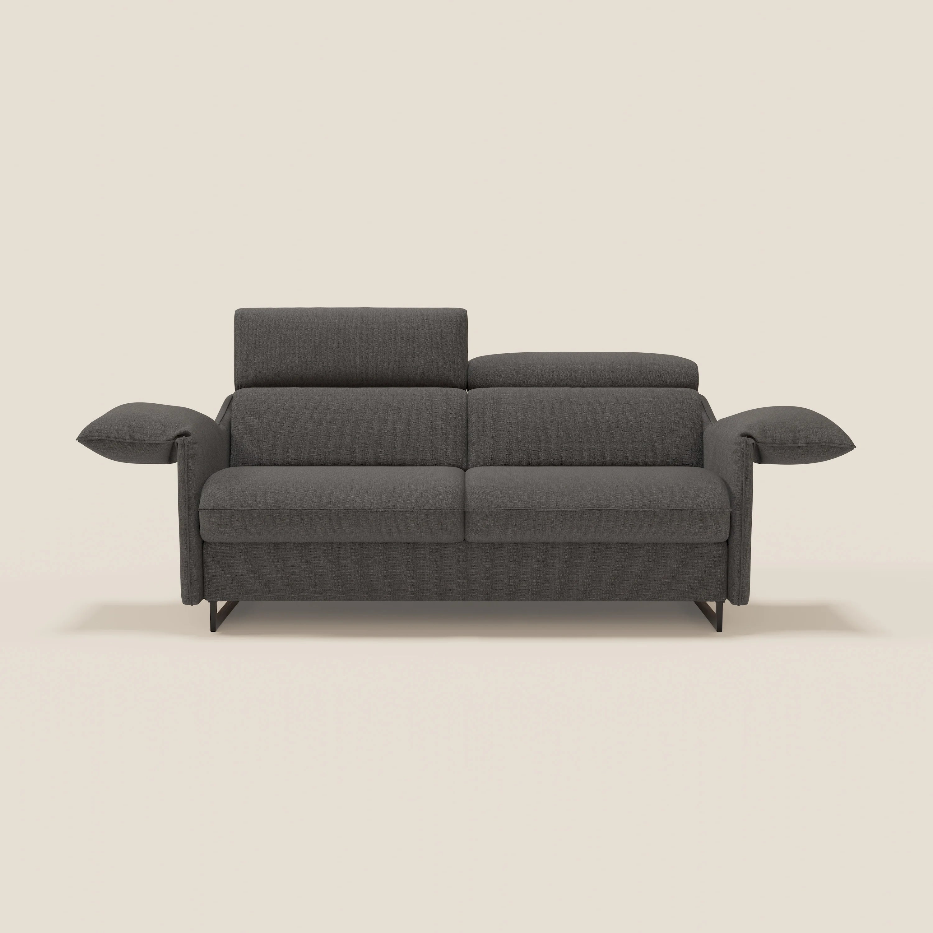 Violetta CanapĂ© convertible matelas H18 cm - tĂȘtiĂšres rĂ©glables et accoudoirs amovibles en tissu impermĂ©able T13 anthracite - Image 3
