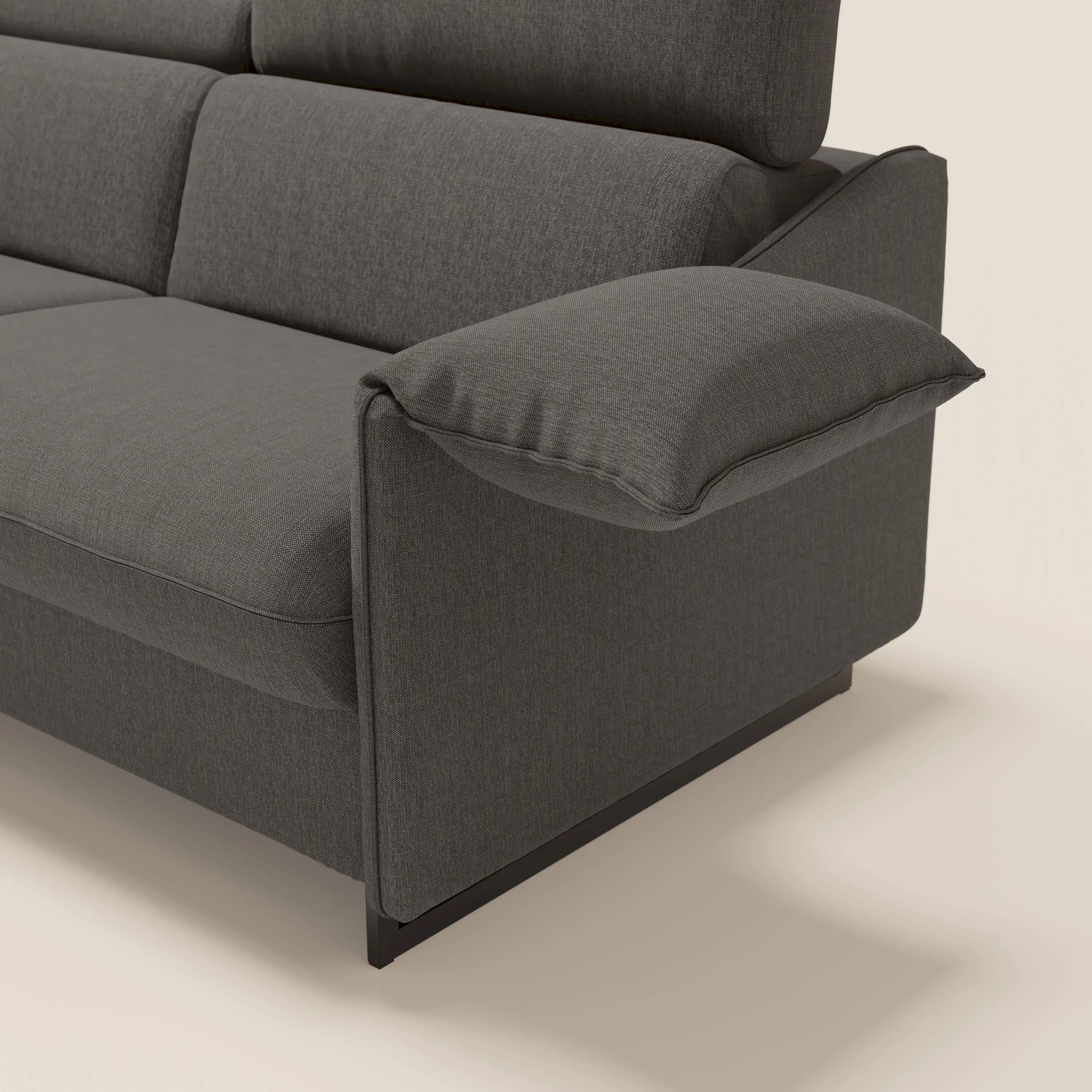 Violetta CanapĂ© convertible matelas H18 cm - tĂȘtiĂšres rĂ©glables et accoudoirs amovibles en tissu impermĂ©able T13 anthracite - Image 6