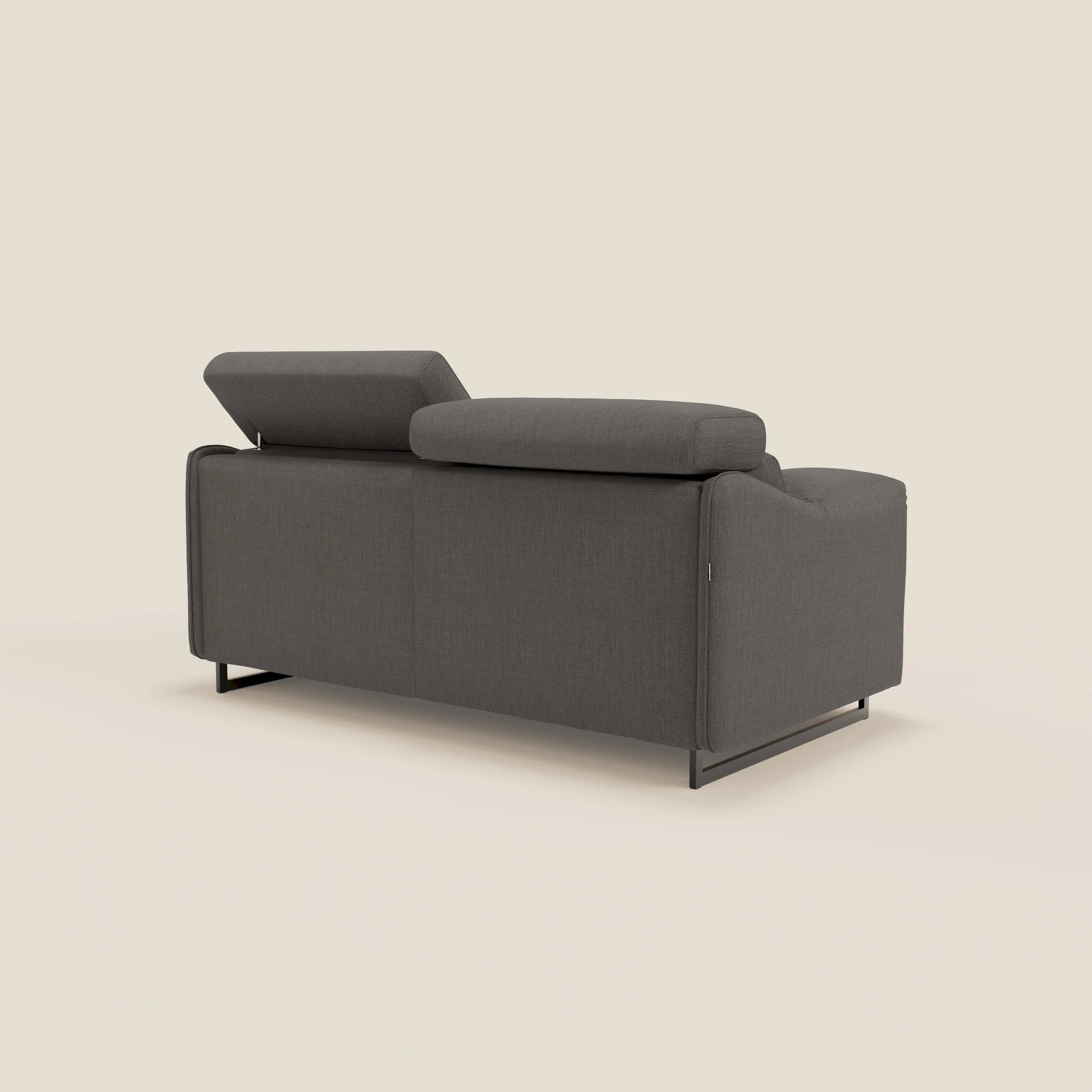 Violetta CanapĂ© convertible matelas H18 cm - tĂȘtiĂšres rĂ©glables et accoudoirs amovibles en tissu impermĂ©able T13 anthracite - Image 8