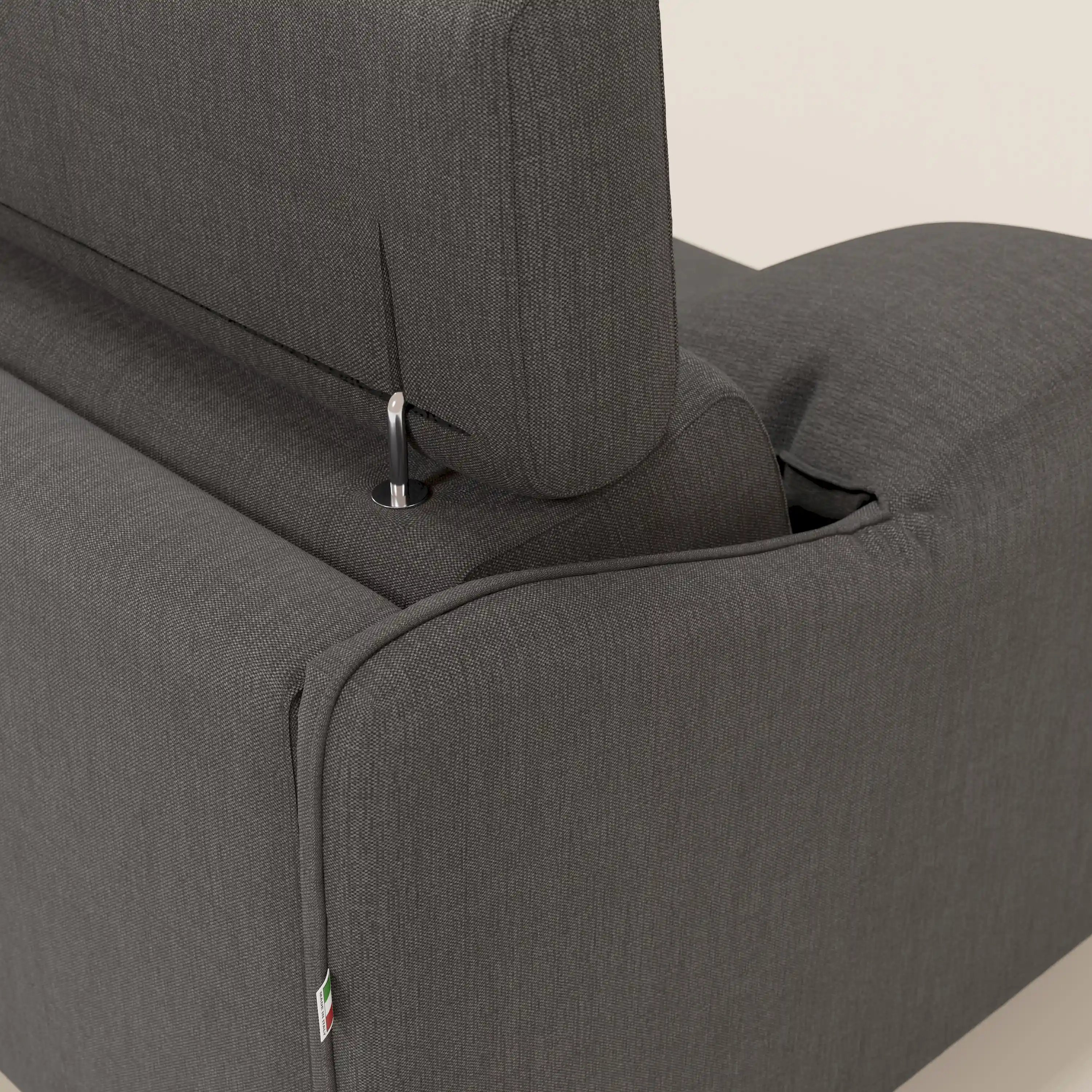Violetta CanapĂ© convertible matelas H18 cm - tĂȘtiĂšres rĂ©glables et accoudoirs amovibles en tissu impermĂ©able T13 anthracite - Image 9