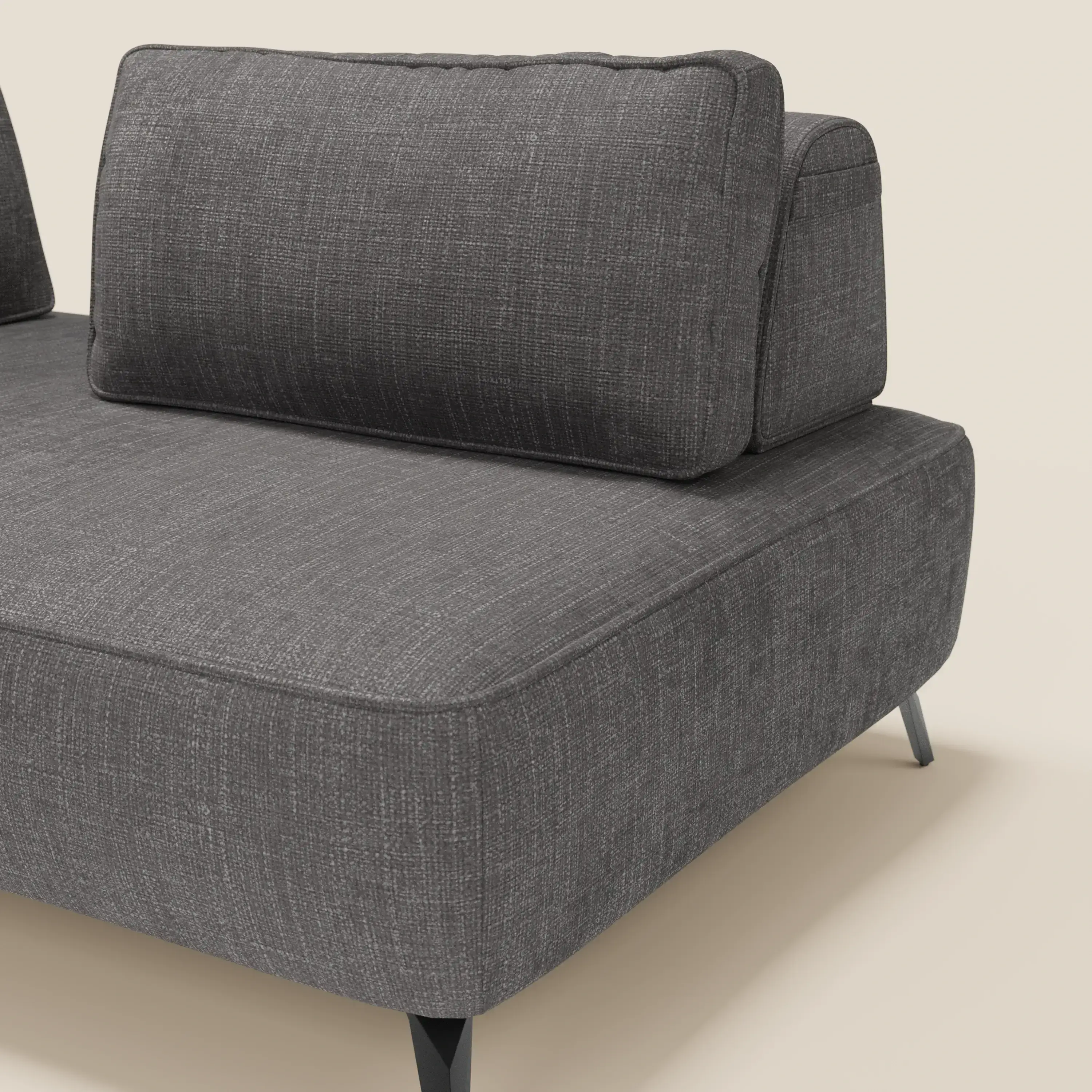 Volta Canapé modulable avec dossiers amovibles en tissu chenillé T06 anthracite - Image 5