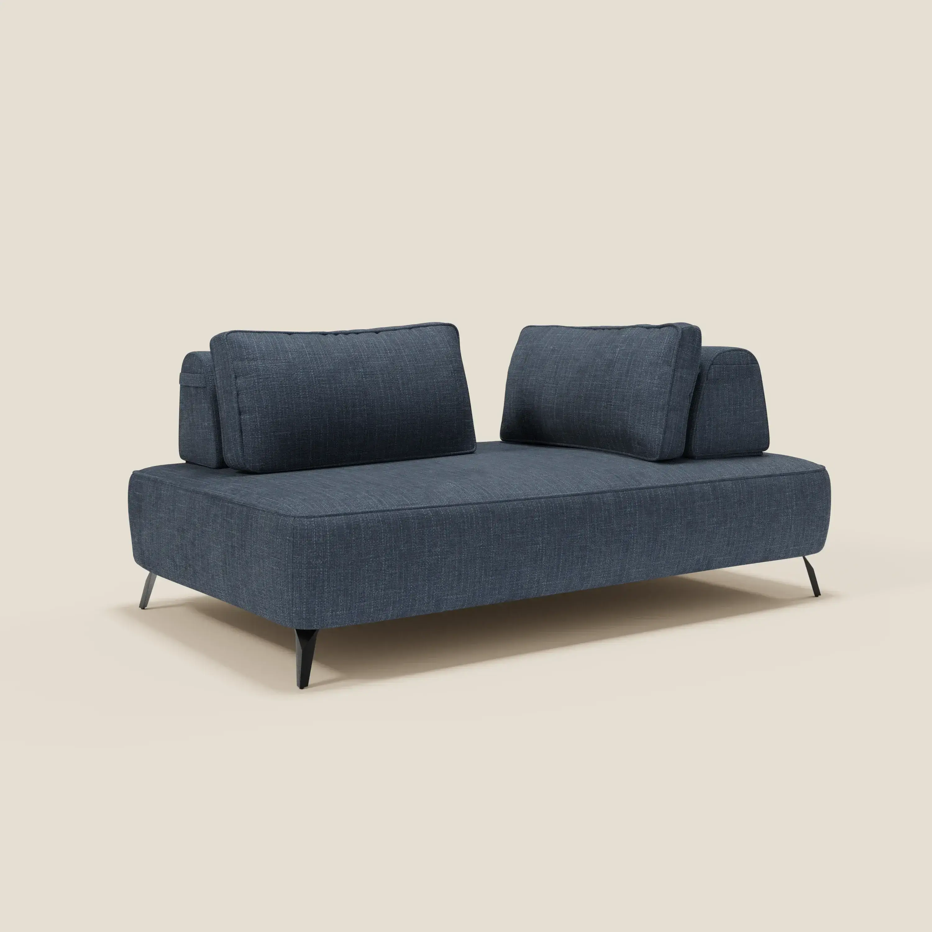 Volta Canapé modulable avec dossiers amovibles en tissu chenillé T06 bleu - Image 2