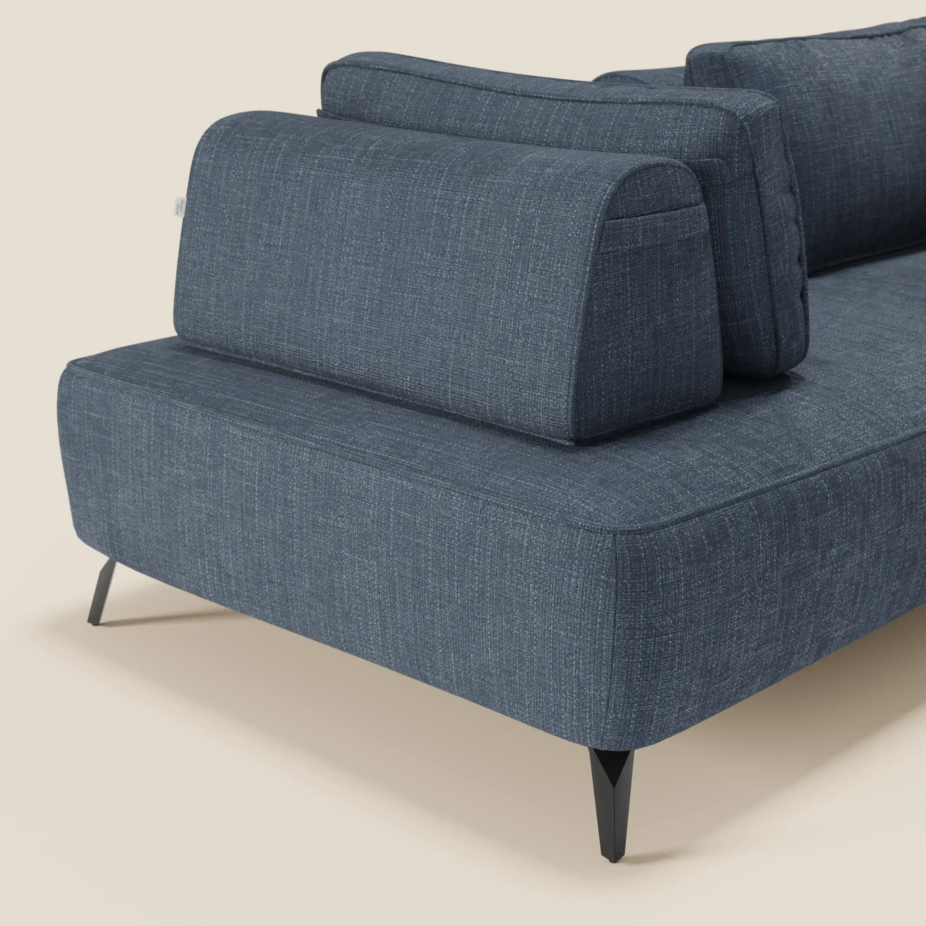 Volta Canapé modulable avec dossiers amovibles en tissu chenillé T06 bleu - Image 3