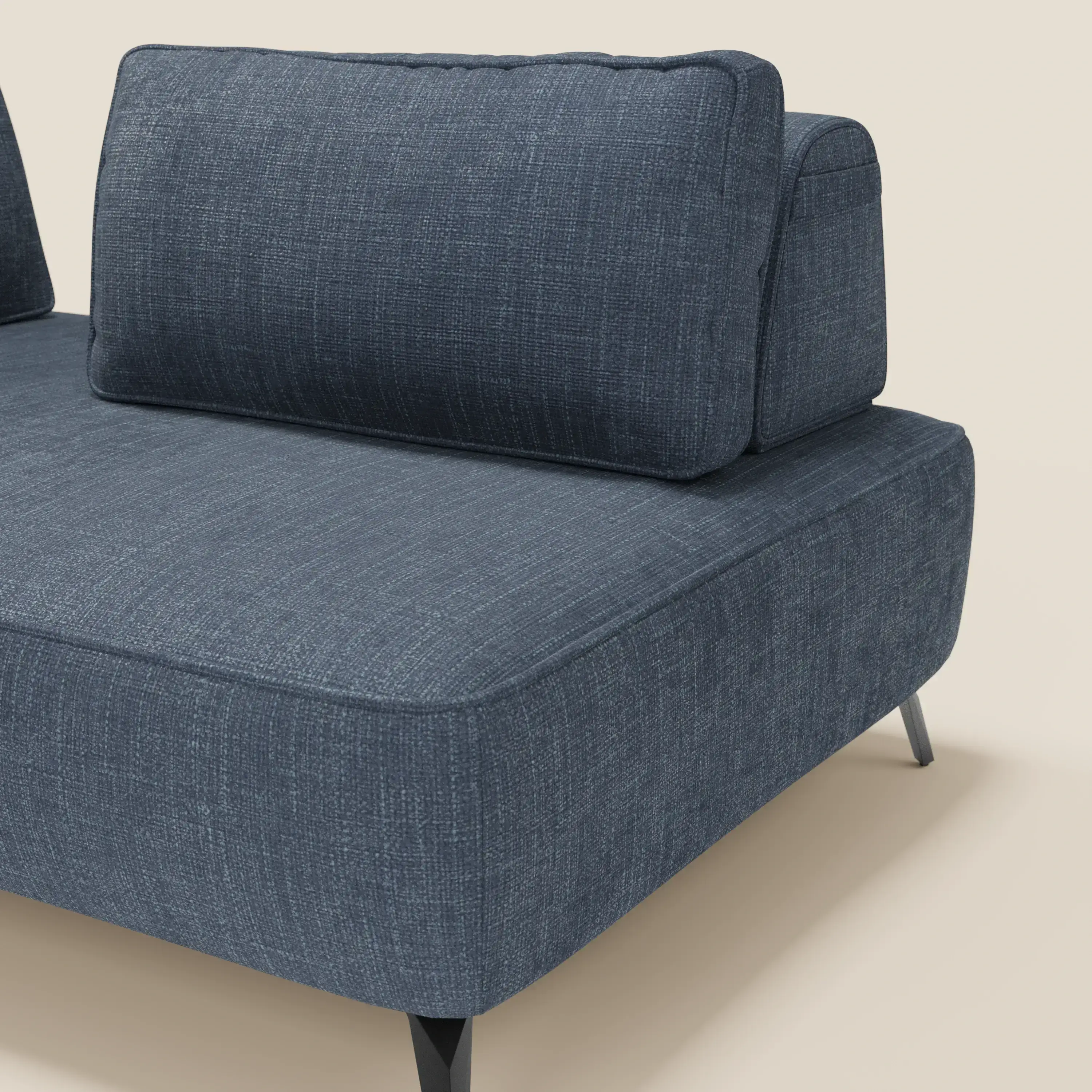 Volta Canapé modulable avec dossiers amovibles en tissu chenillé T06 bleu - Image 5