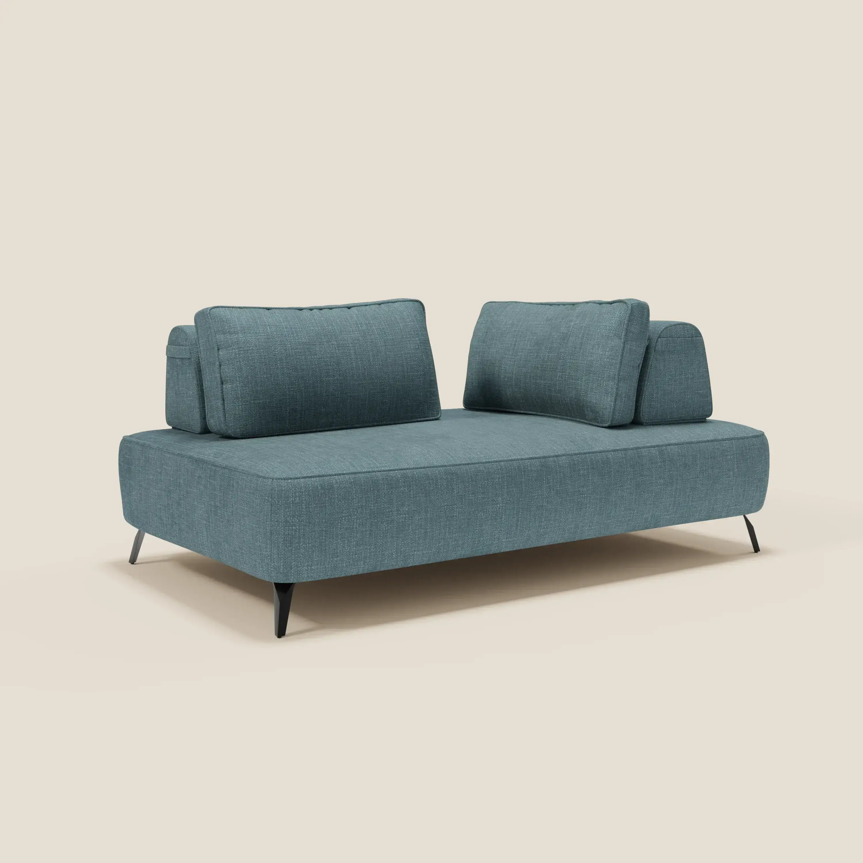 Volta Canapé modulable avec dossiers amovibles en tissu chenillé T06 bleu ciel - Image 2