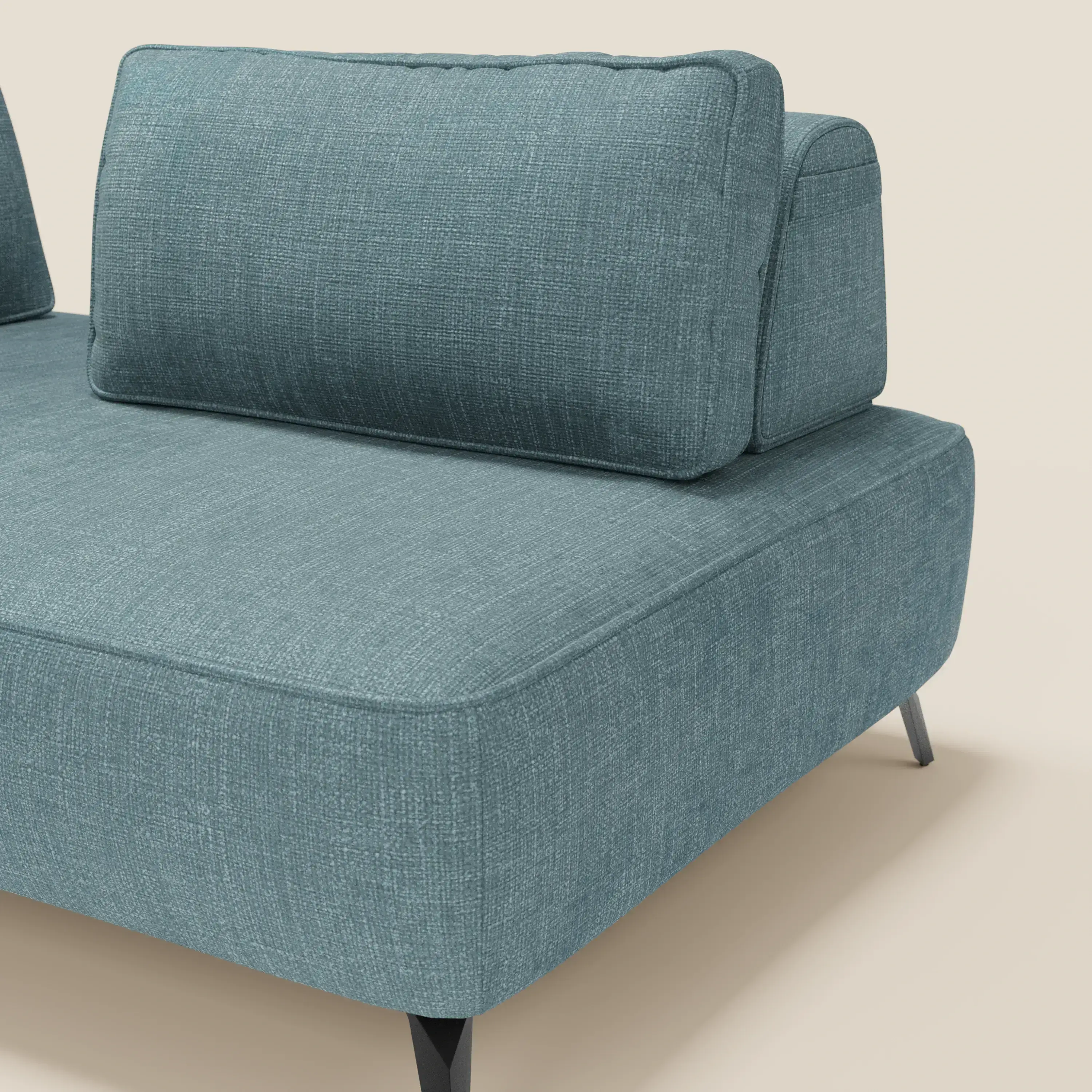 Volta Canapé modulable avec dossiers amovibles en tissu chenillé T06 bleu ciel - Image 5