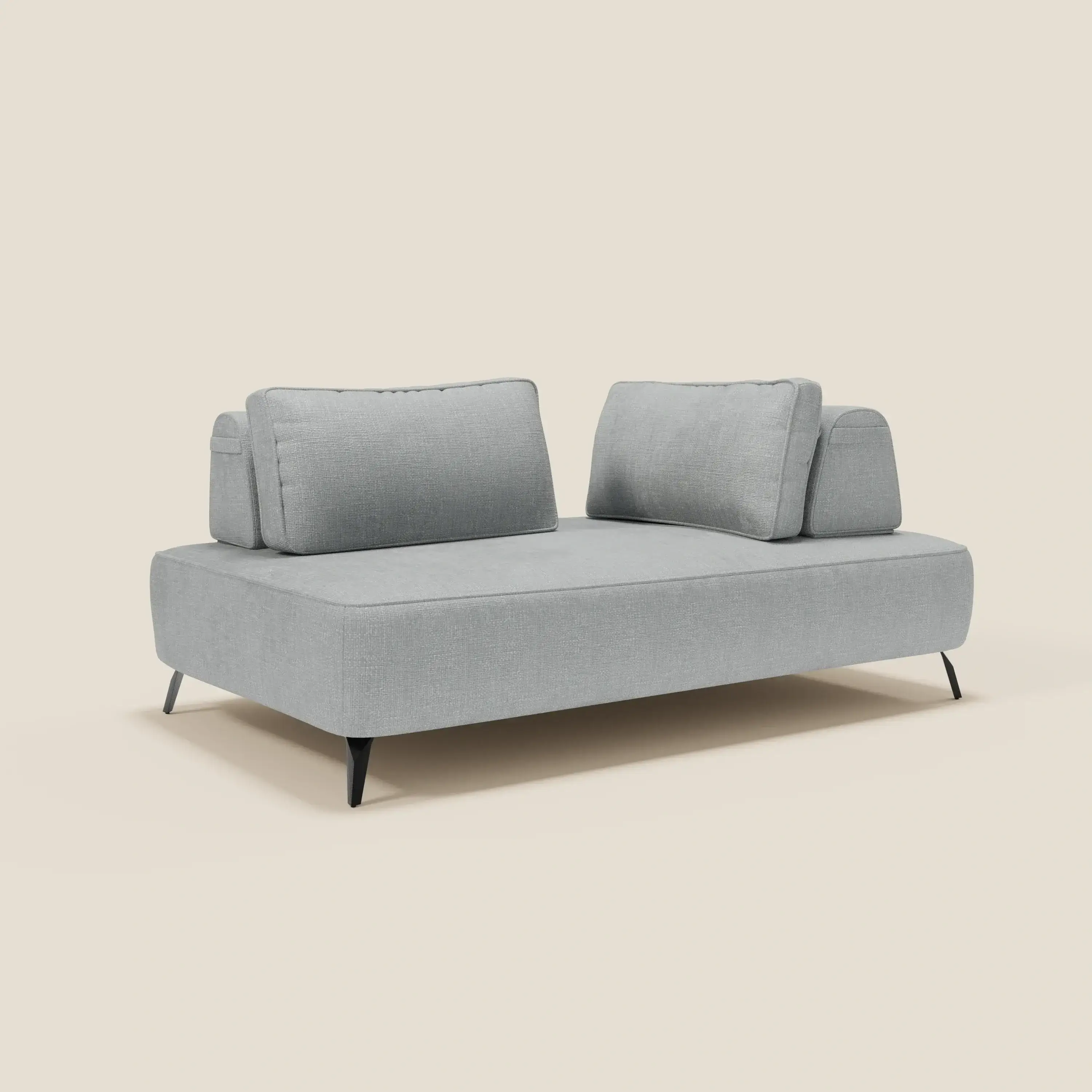 Volta Canapé modulable avec dossiers amovibles en tissu chenillé T06 bleu glacier - Image 2