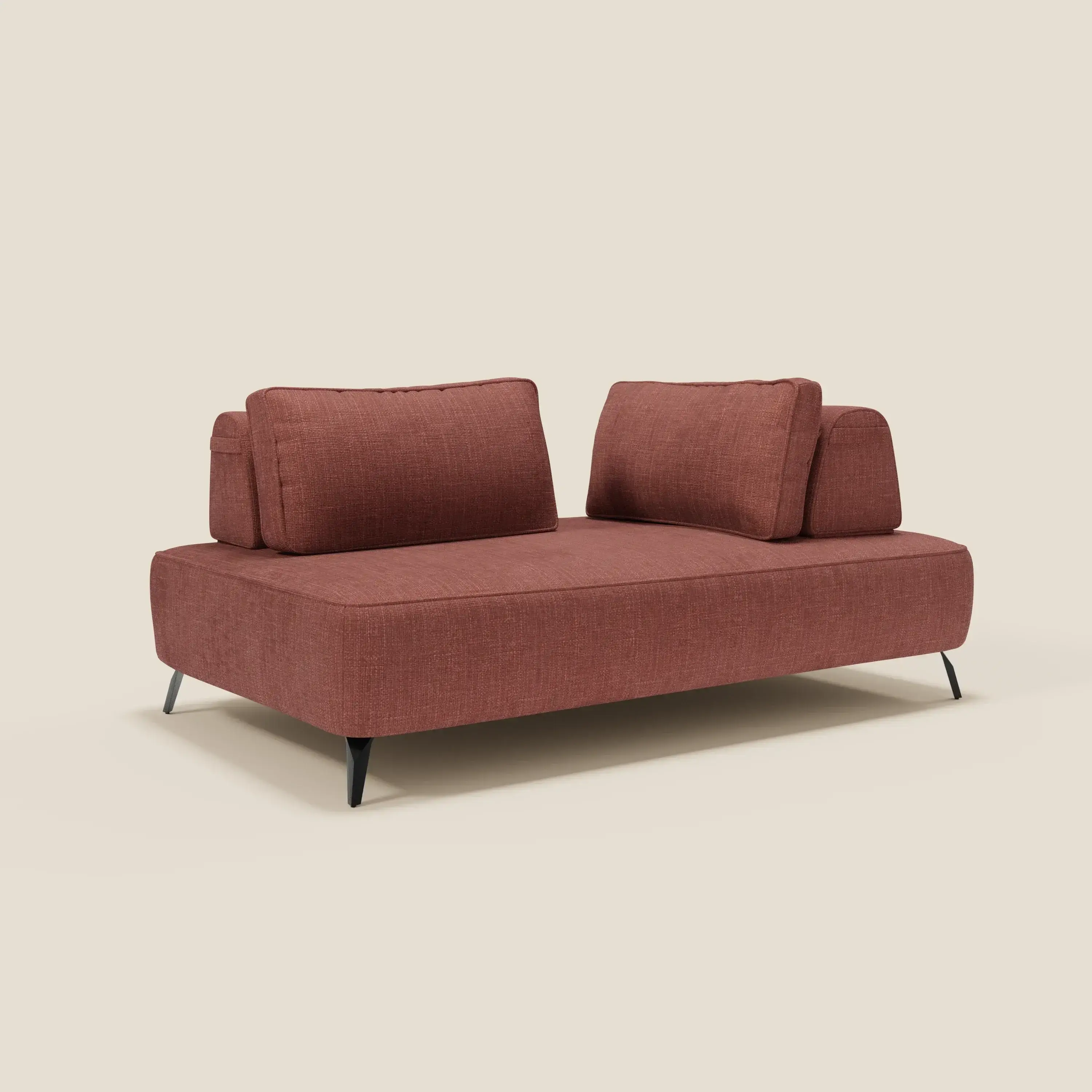Volta Canapé modulable avec dossiers amovibles en tissu chenillé T06 corail - Image 2