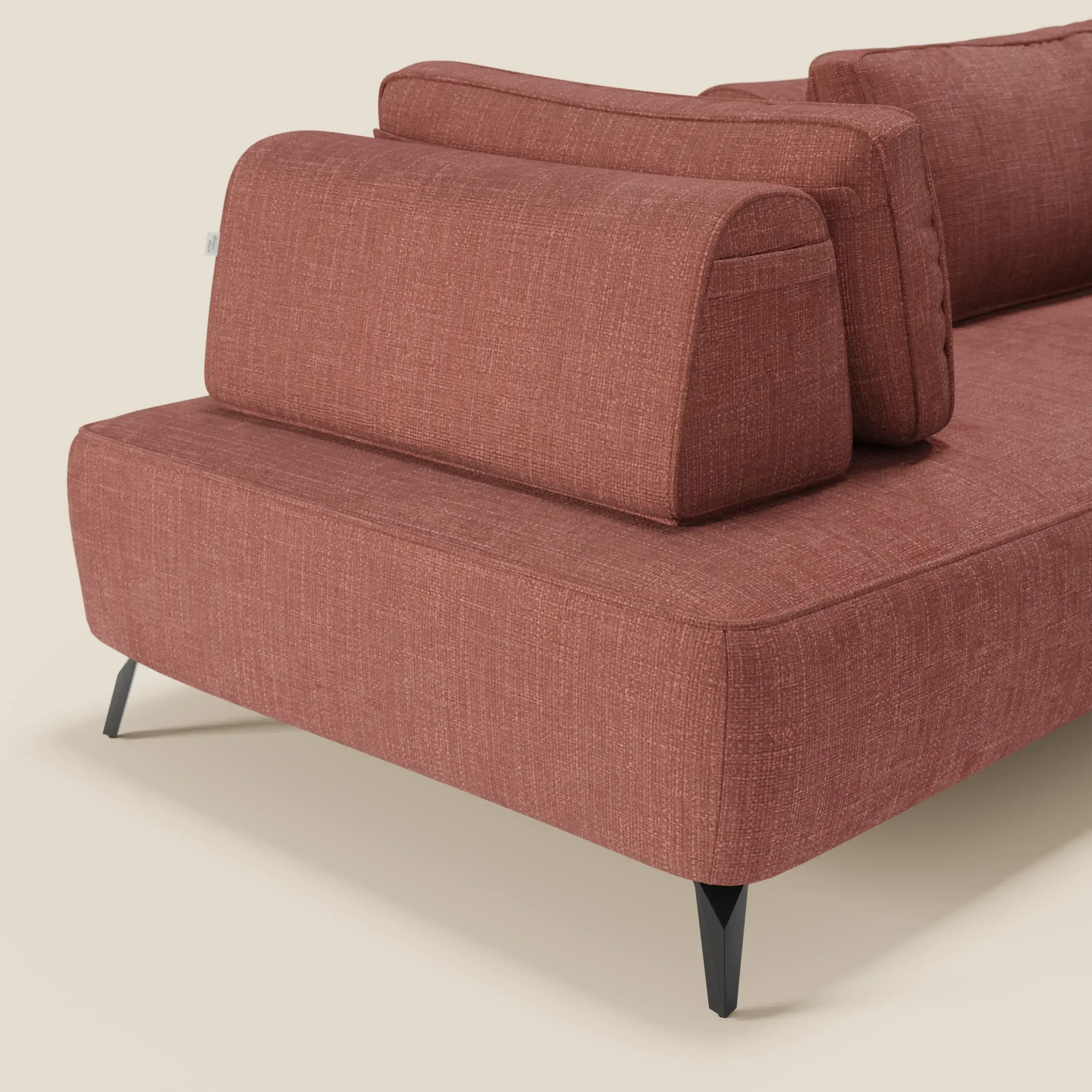 Volta Canapé modulable avec dossiers amovibles en tissu chenillé T06 corail - Image 3