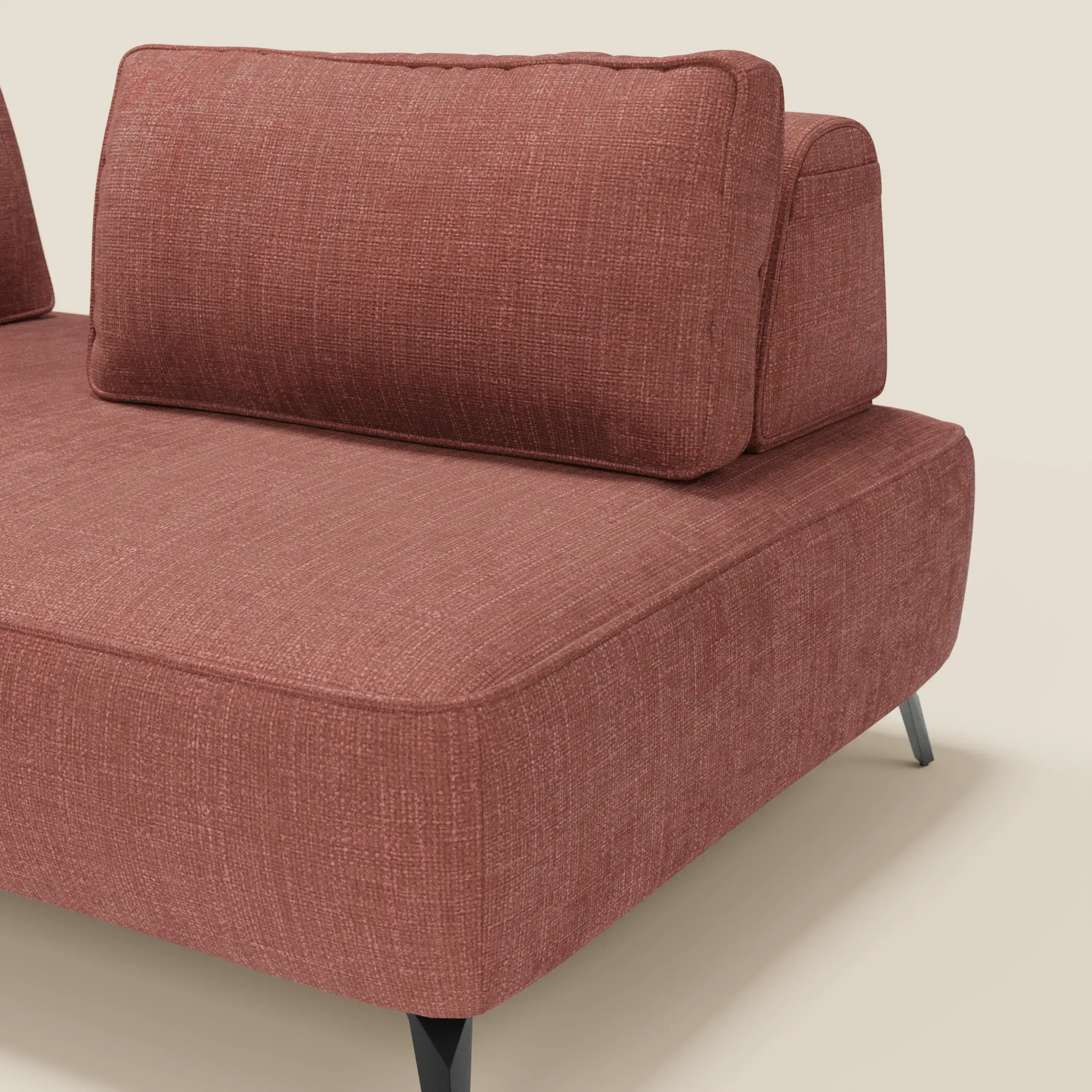Volta Canapé modulable avec dossiers amovibles en tissu chenillé T06 corail - Image 5