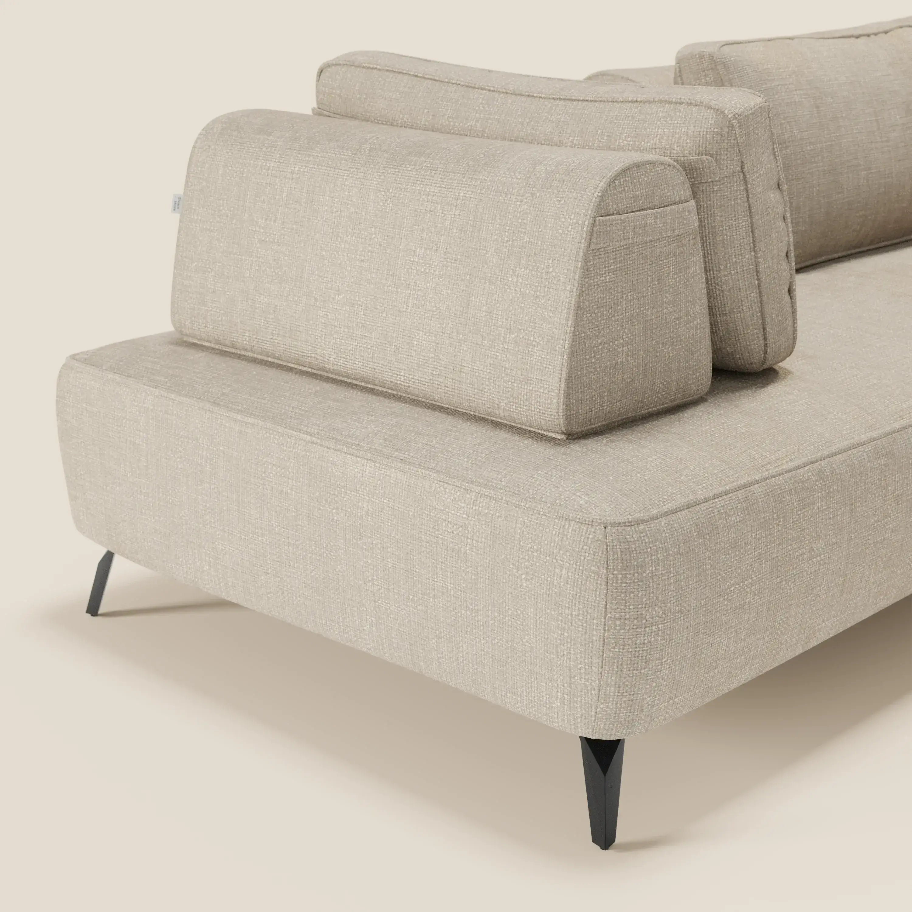 Volta Canapé modulable avec dossiers amovibles en tissu chenillé T06 crème - Image 3