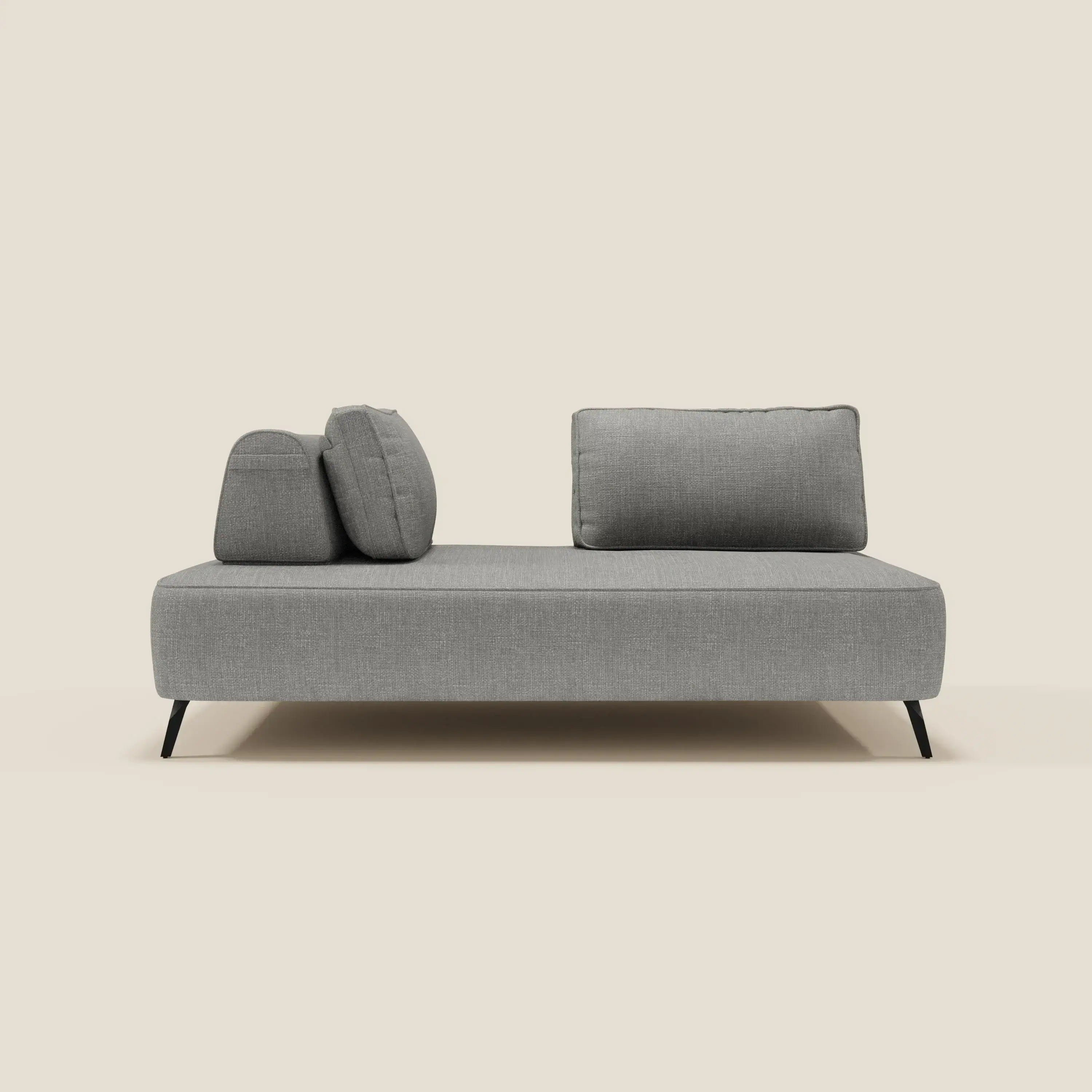Volta Canapé modulable avec dossiers amovibles en tissu chenillé T06 gris