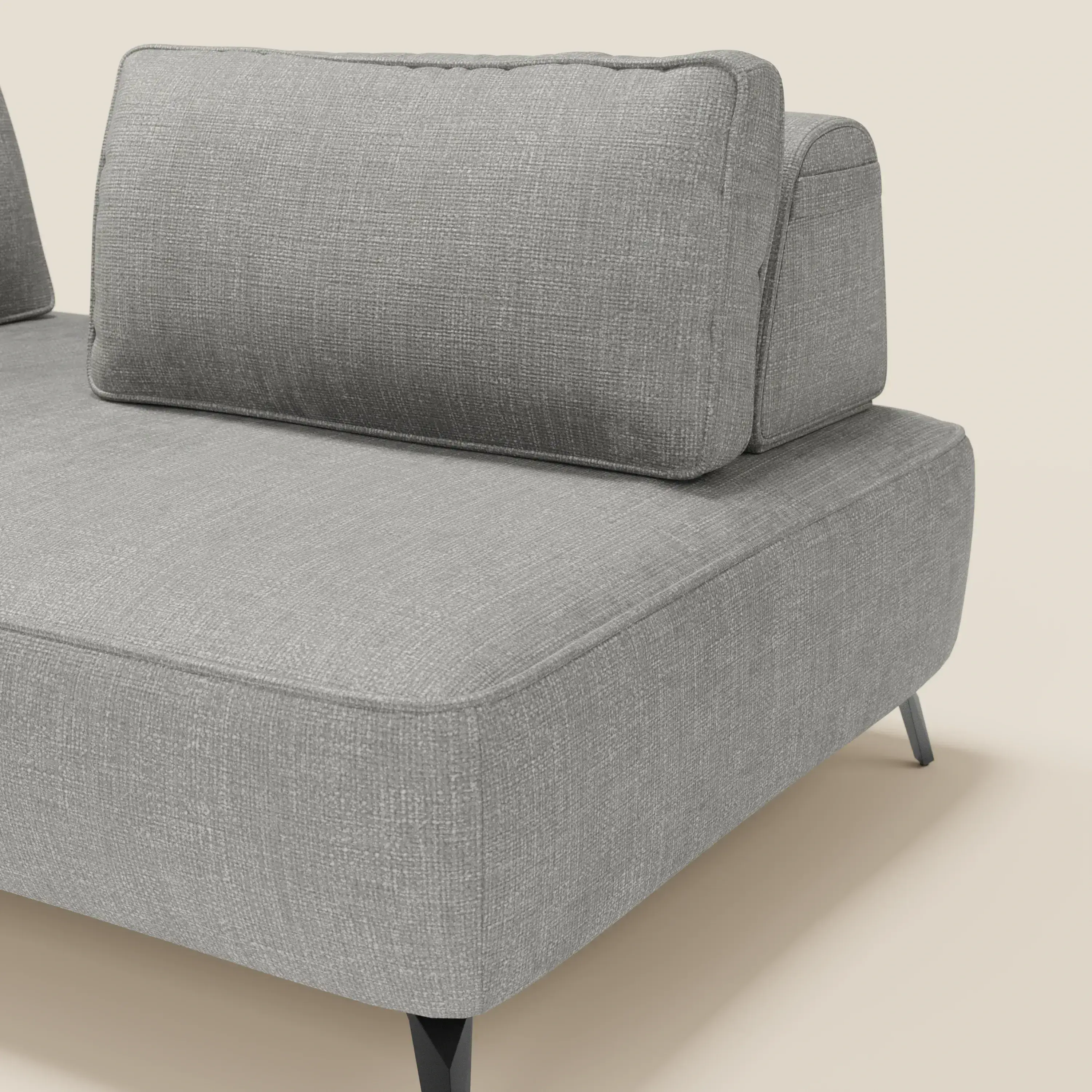 Volta Canapé modulable avec dossiers amovibles en tissu chenillé T06 gris - Image 5