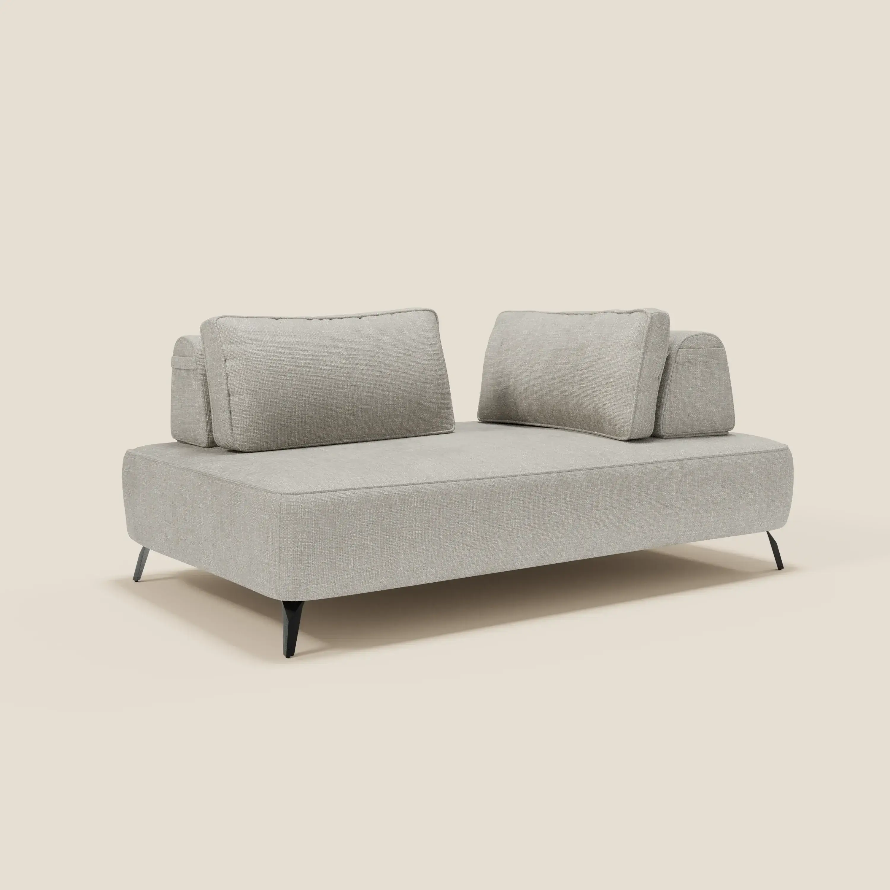 Volta Canapé modulable avec dossiers amovibles en tissu chenillé T06 gris clair - Image 2