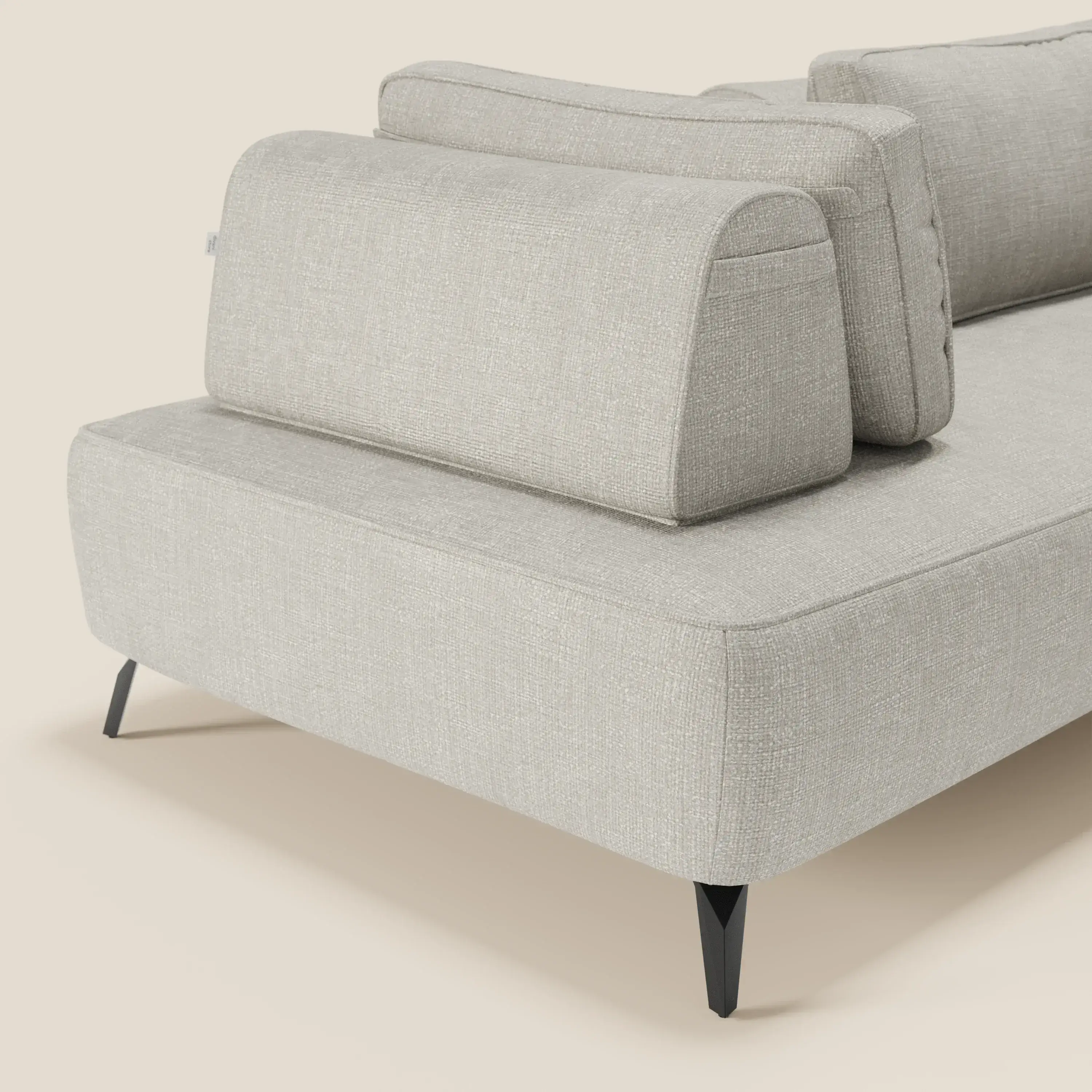 Volta Canapé modulable avec dossiers amovibles en tissu chenillé T06 gris clair - Image 3