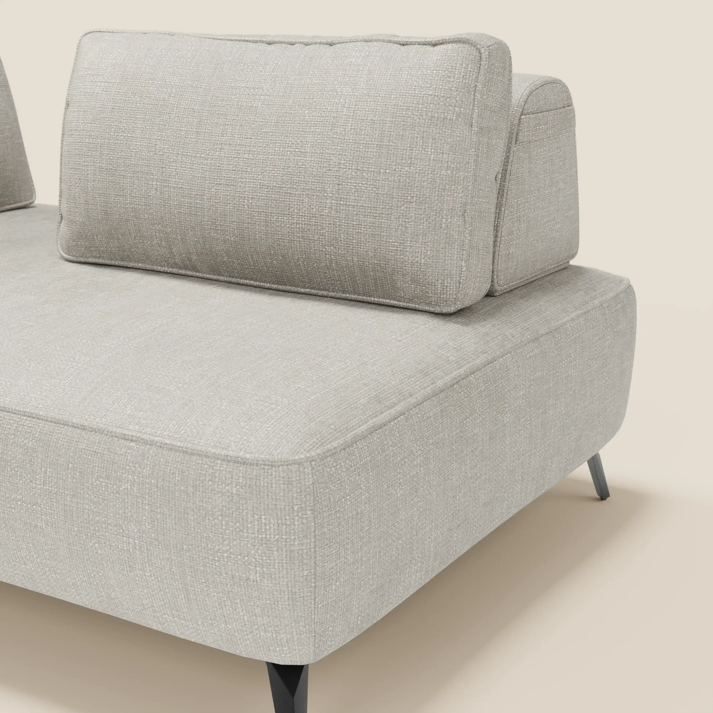 Volta Canapé modulable avec dossiers amovibles en tissu chenillé T06 gris clair - Image 5