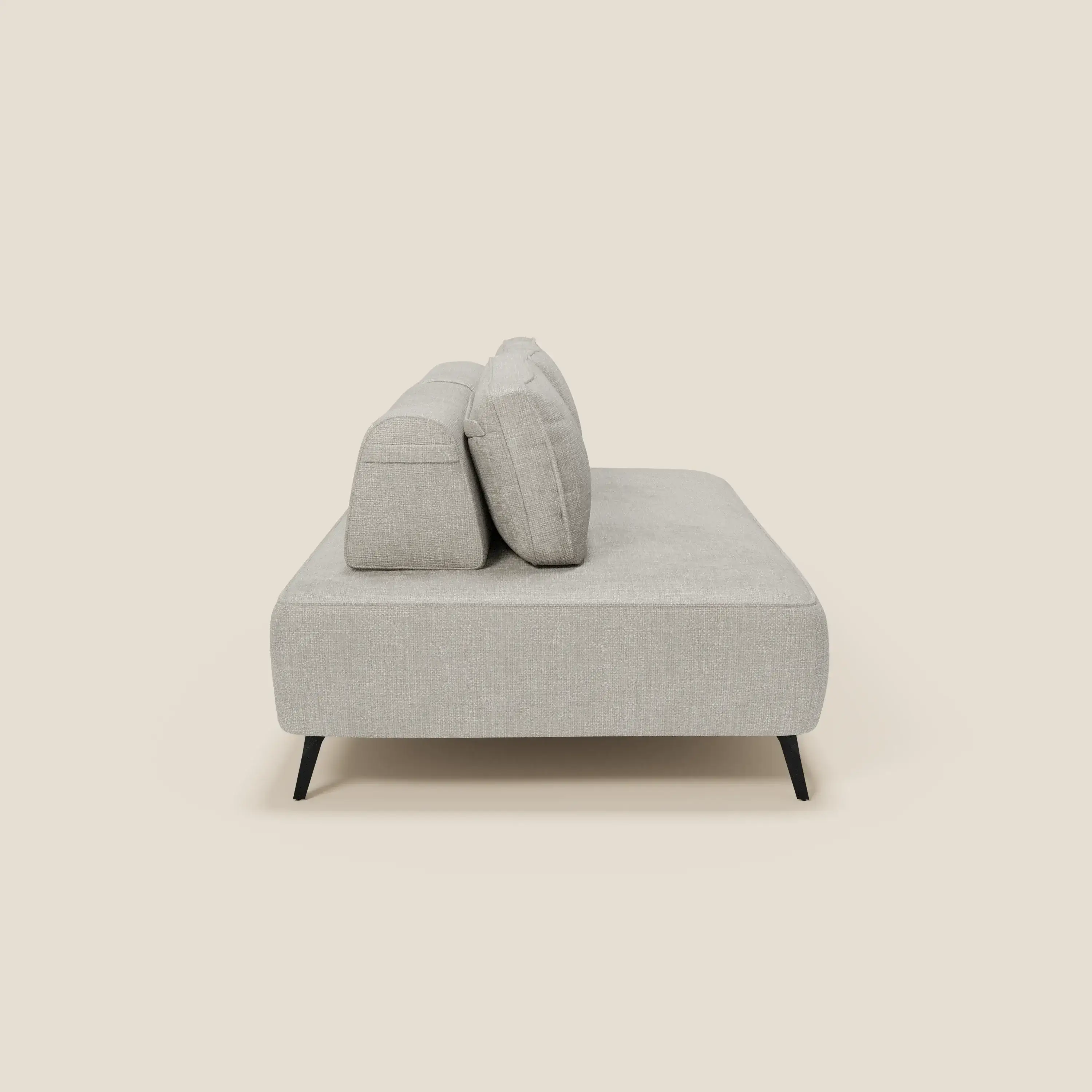 Volta Canapé modulable avec dossiers amovibles en tissu chenillé T06 gris clair - Image 6