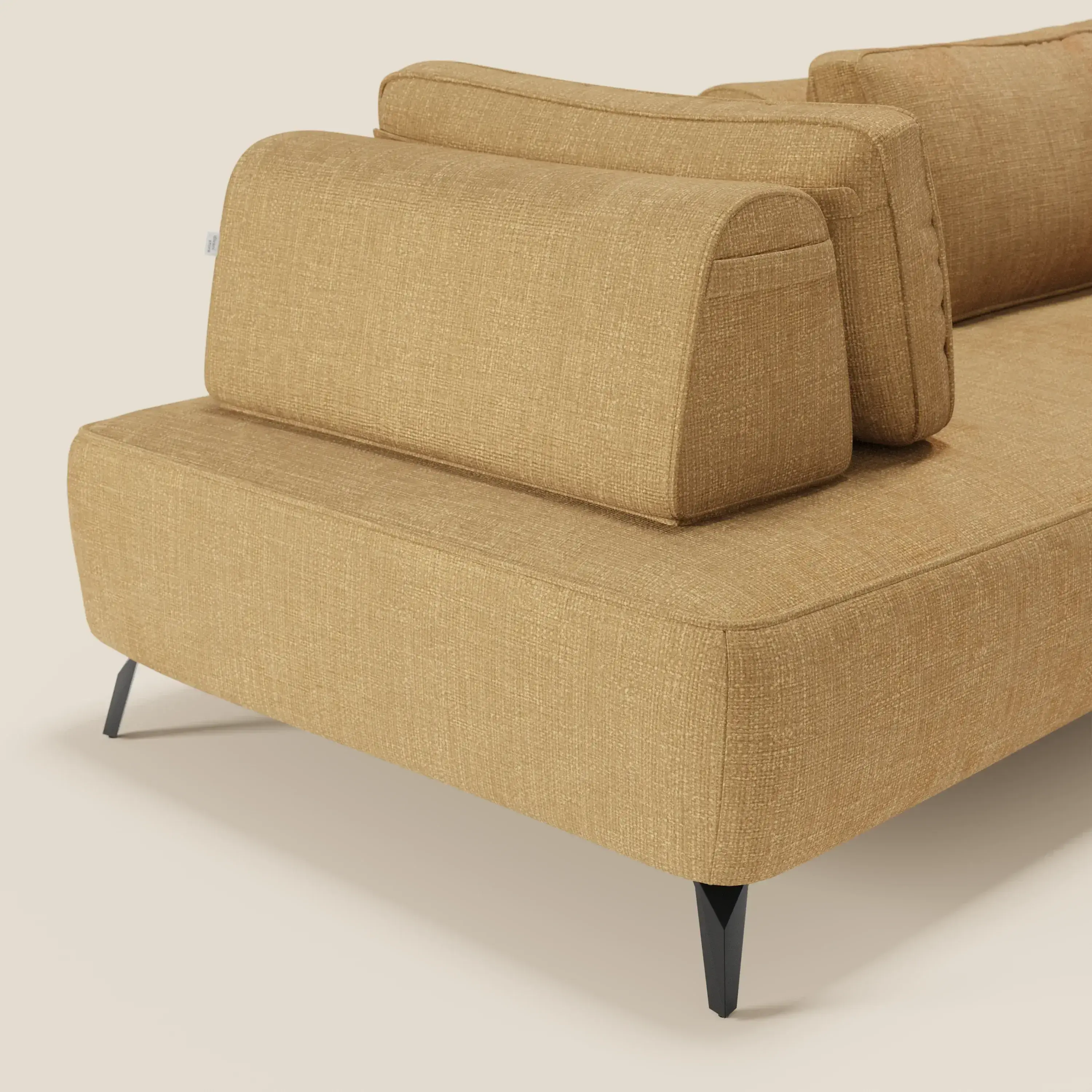 Volta Canapé modulable avec dossiers amovibles en tissu chenillé T06 jaune - Image 3