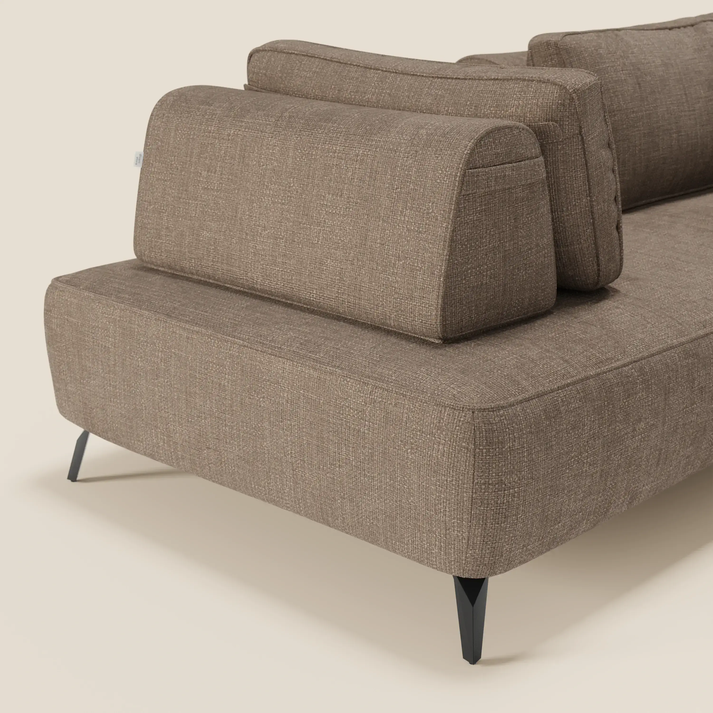 Volta Canapé modulable avec dossiers amovibles en tissu chenillé T06 marron - Image 3