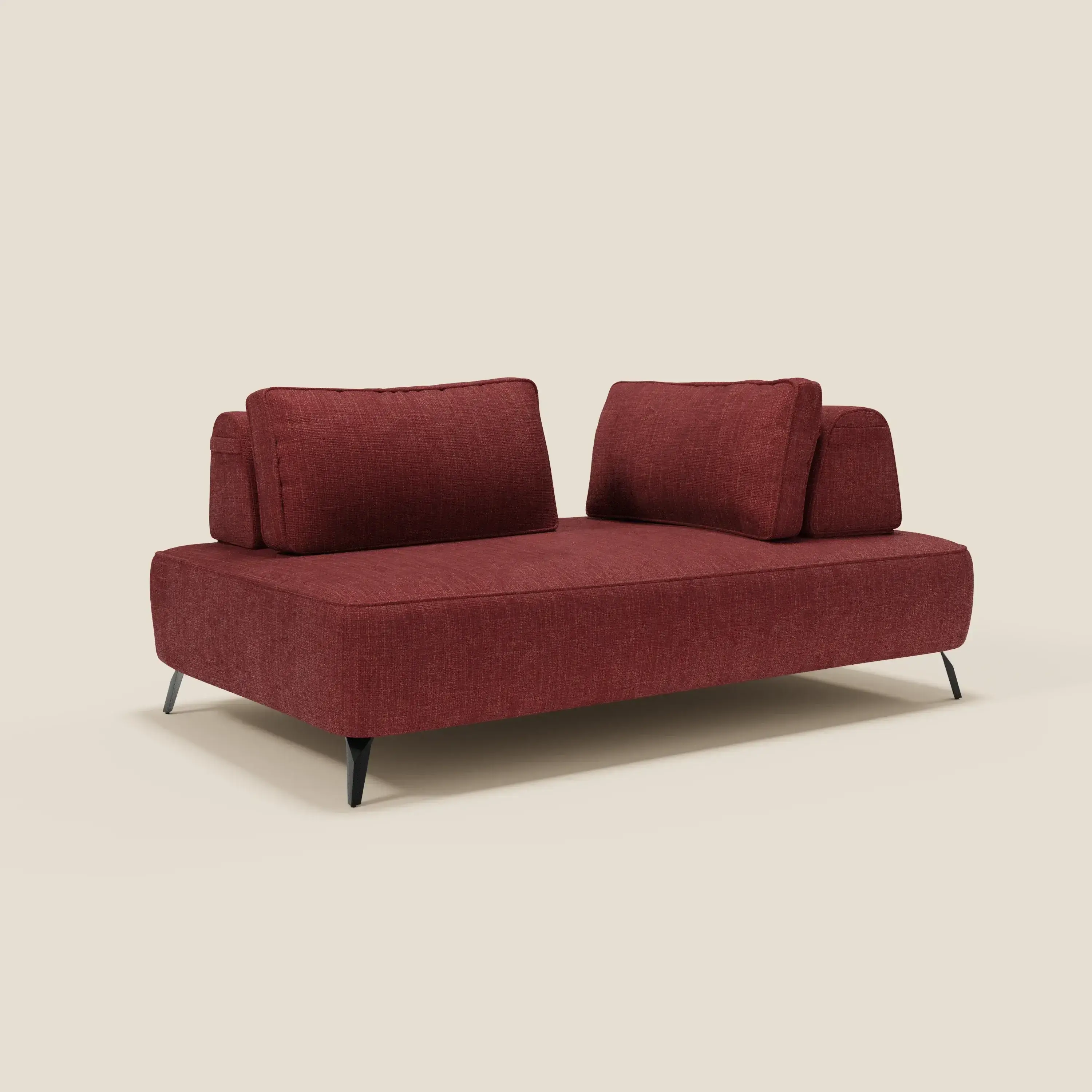 Volta Canapé modulable avec dossiers amovibles en tissu chenillé T06 rouge - Image 2