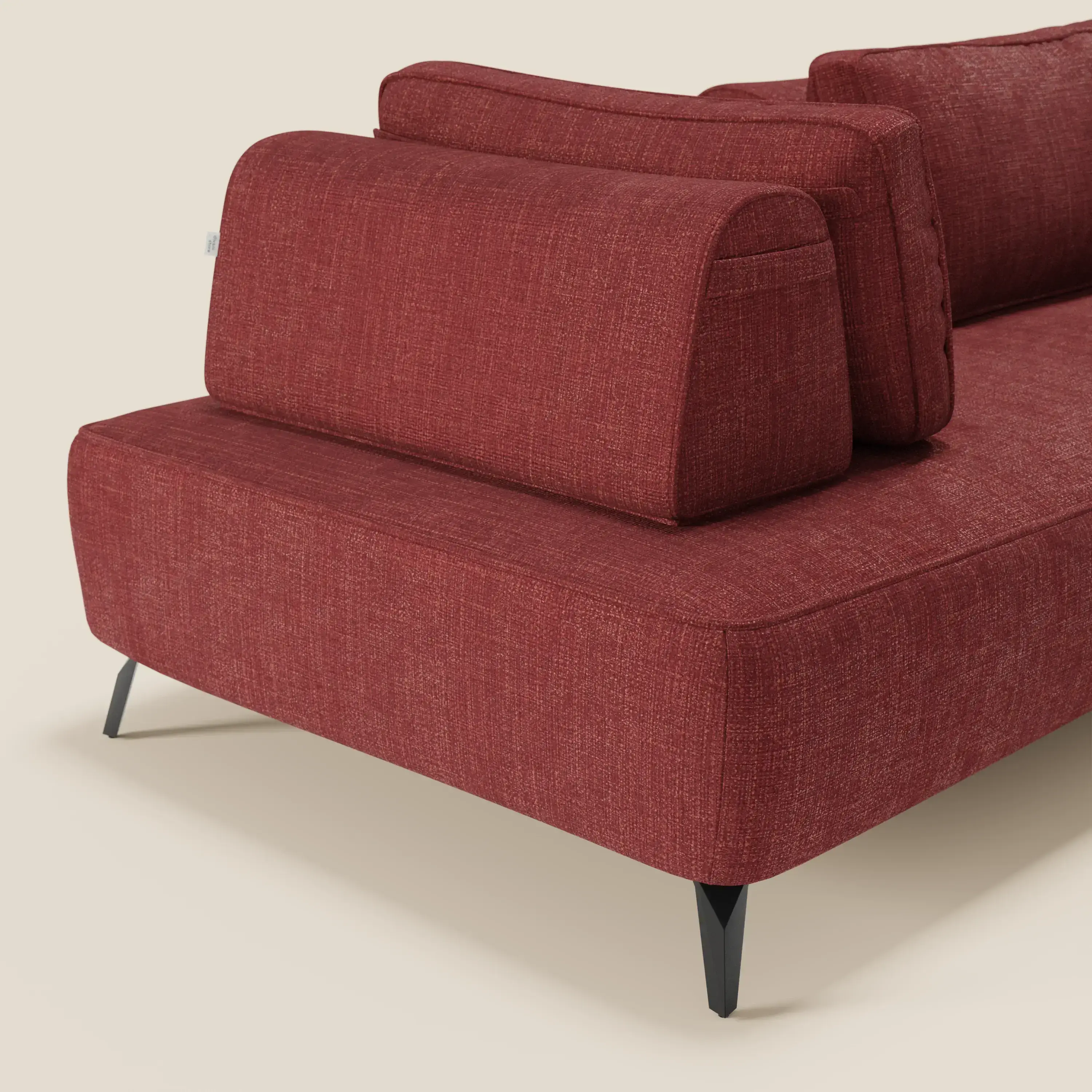 Volta Canapé modulable avec dossiers amovibles en tissu chenillé T06 rouge - Image 3