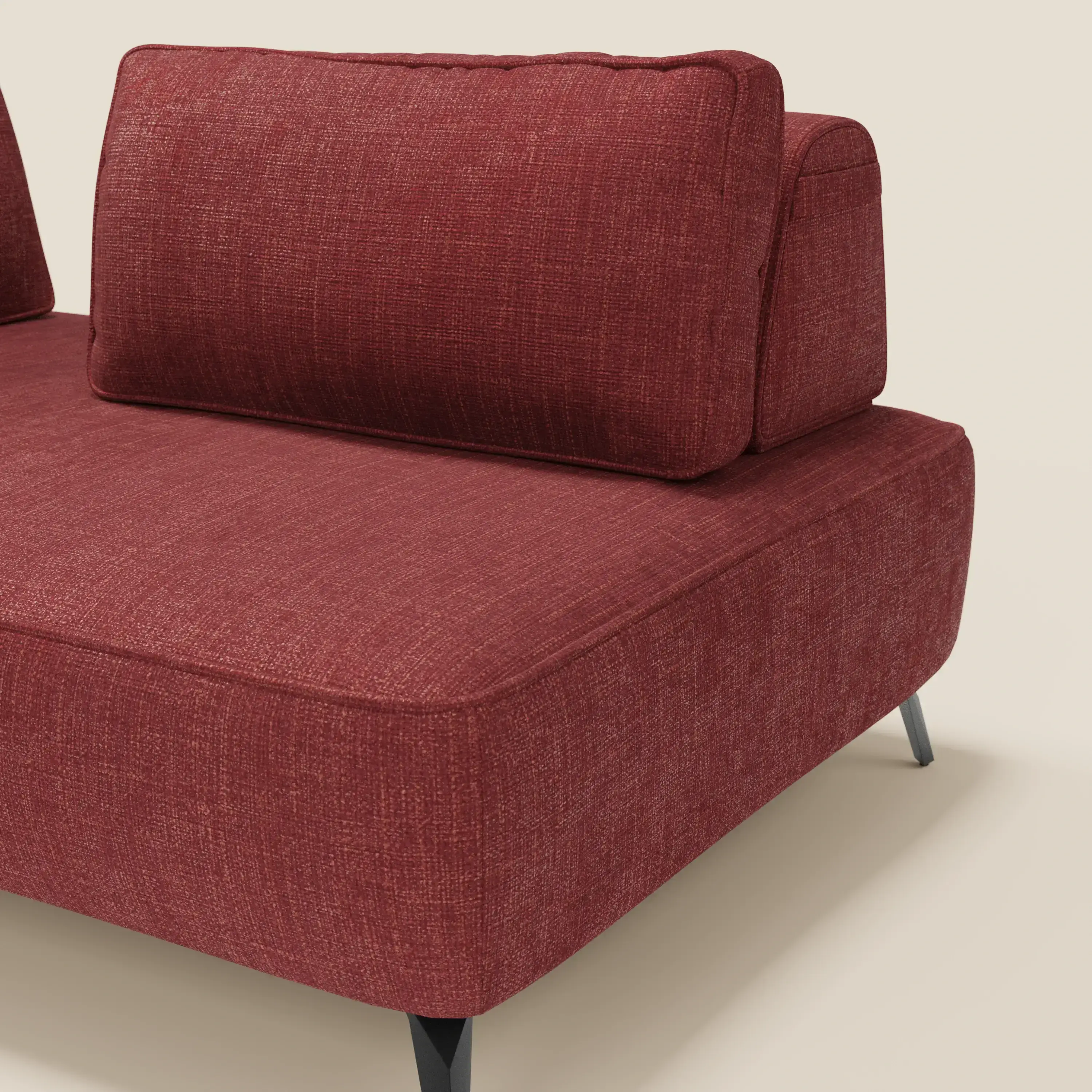 Volta Canapé modulable avec dossiers amovibles en tissu chenillé T06 rouge - Image 5