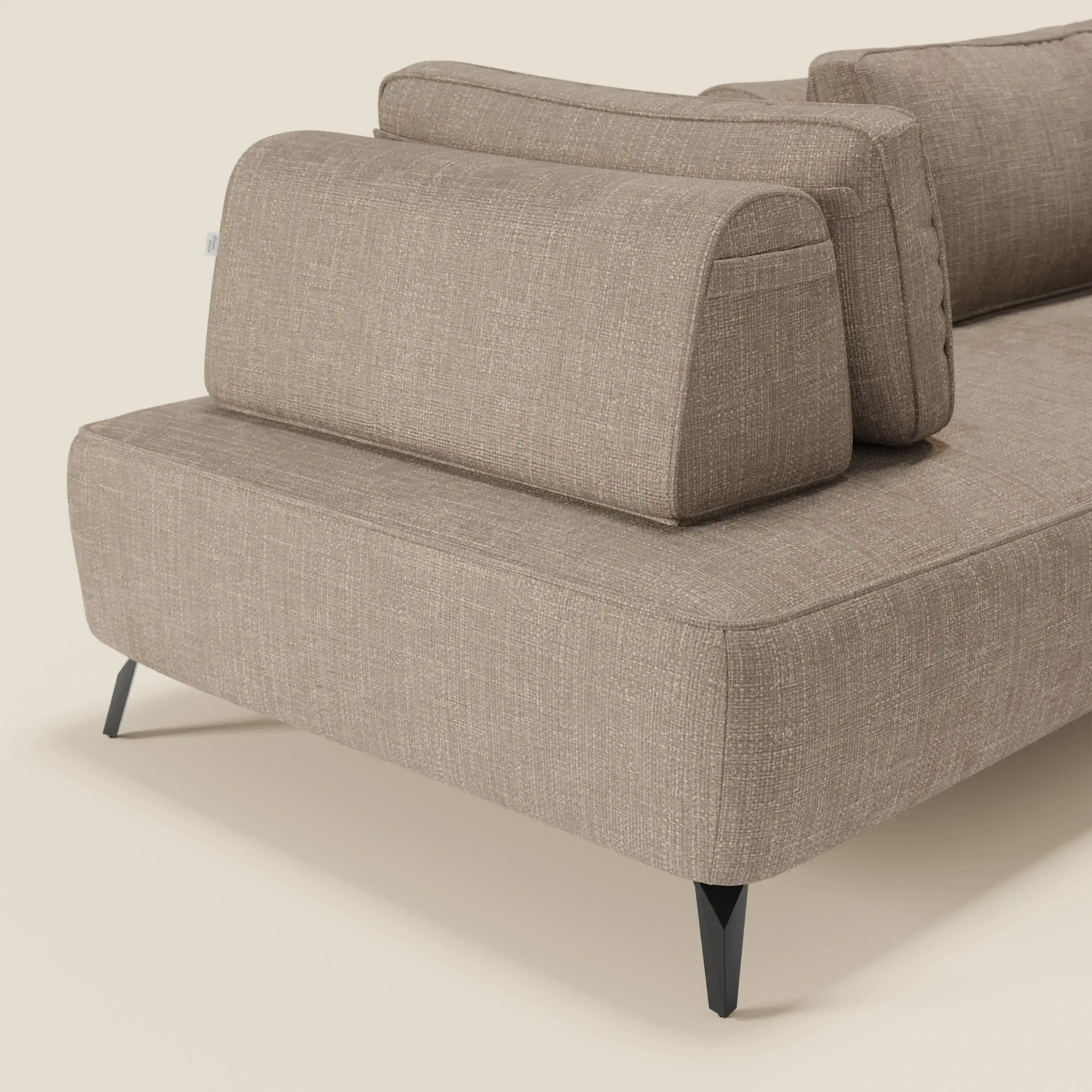 Volta Canapé modulable avec dossiers amovibles en tissu chenillé T06 taupe - Image 3