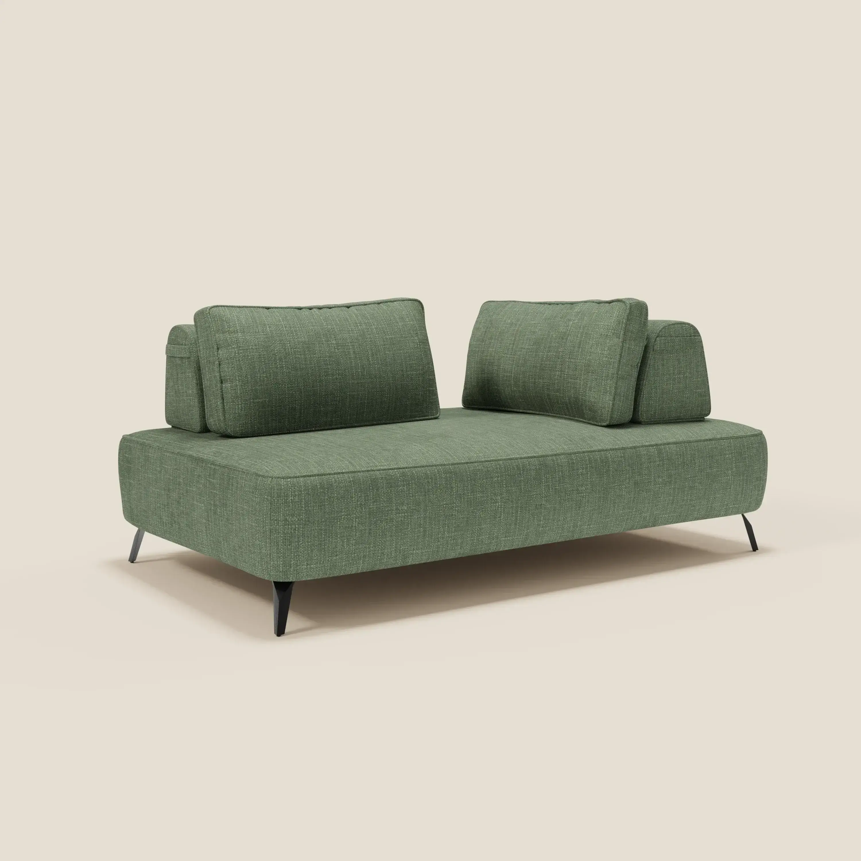 Volta Canapé modulable avec dossiers amovibles en tissu chenillé T06 vert - Image 2