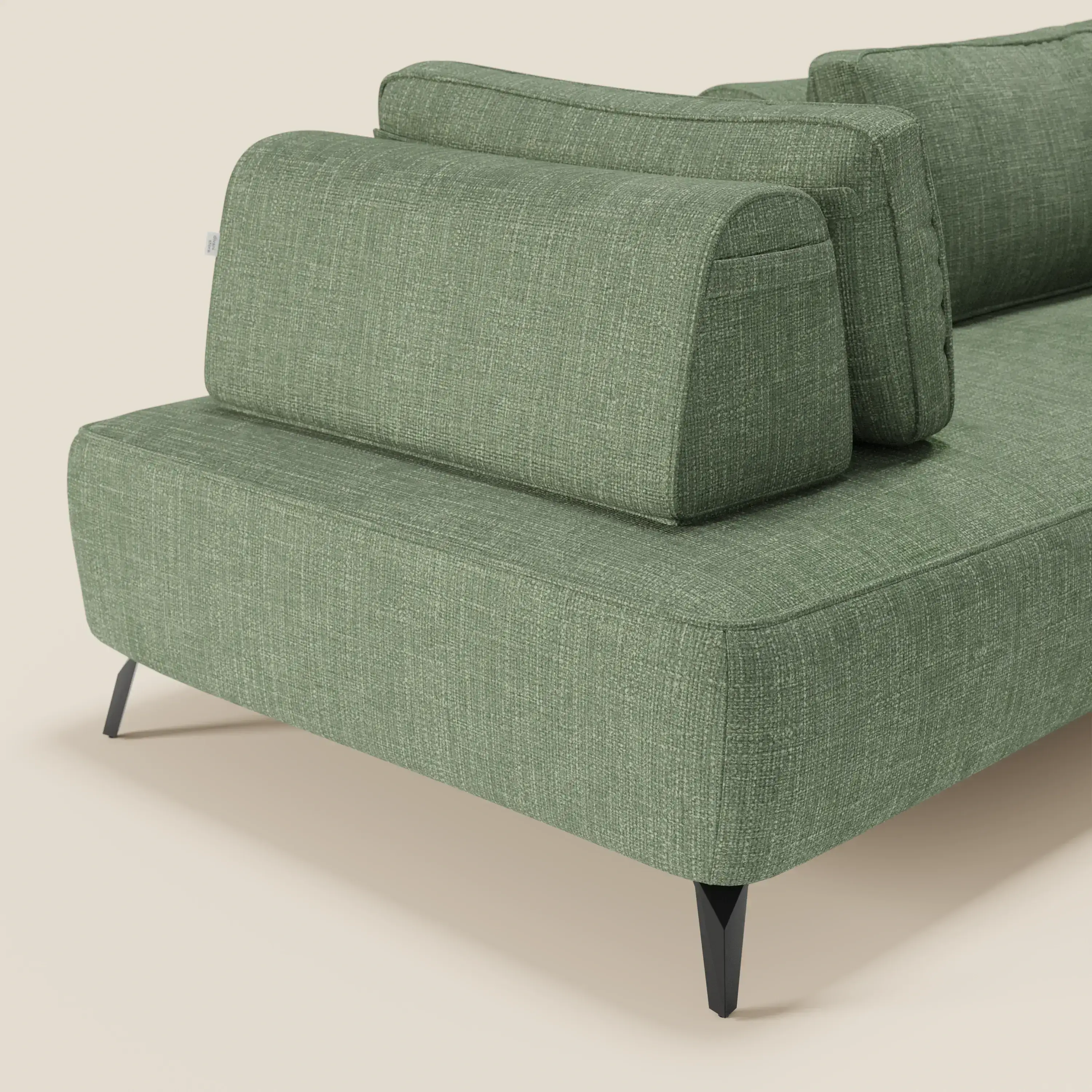 Volta Canapé modulable avec dossiers amovibles en tissu chenillé T06 vert - Image 3