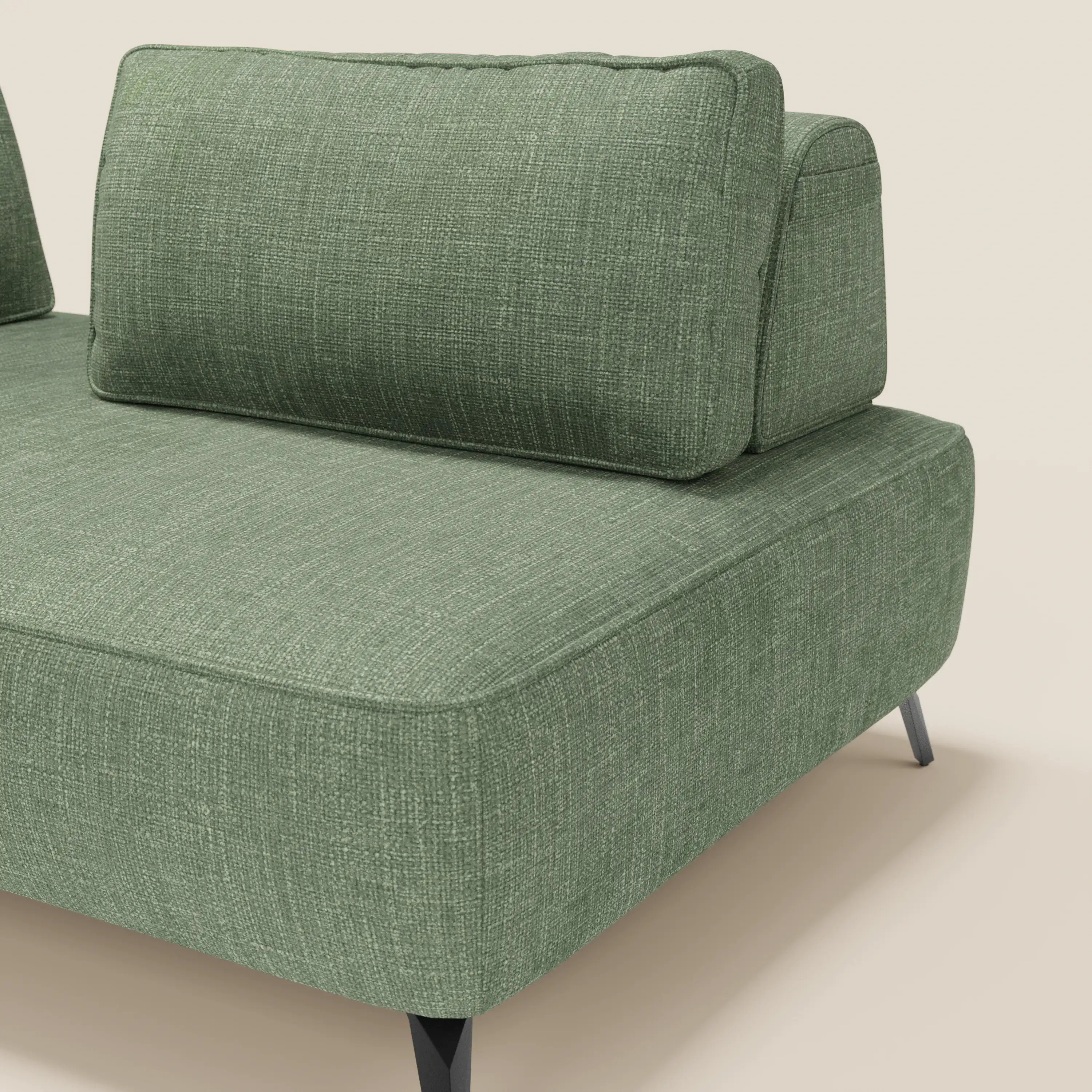 Volta Canapé modulable avec dossiers amovibles en tissu chenillé T06 vert - Image 5