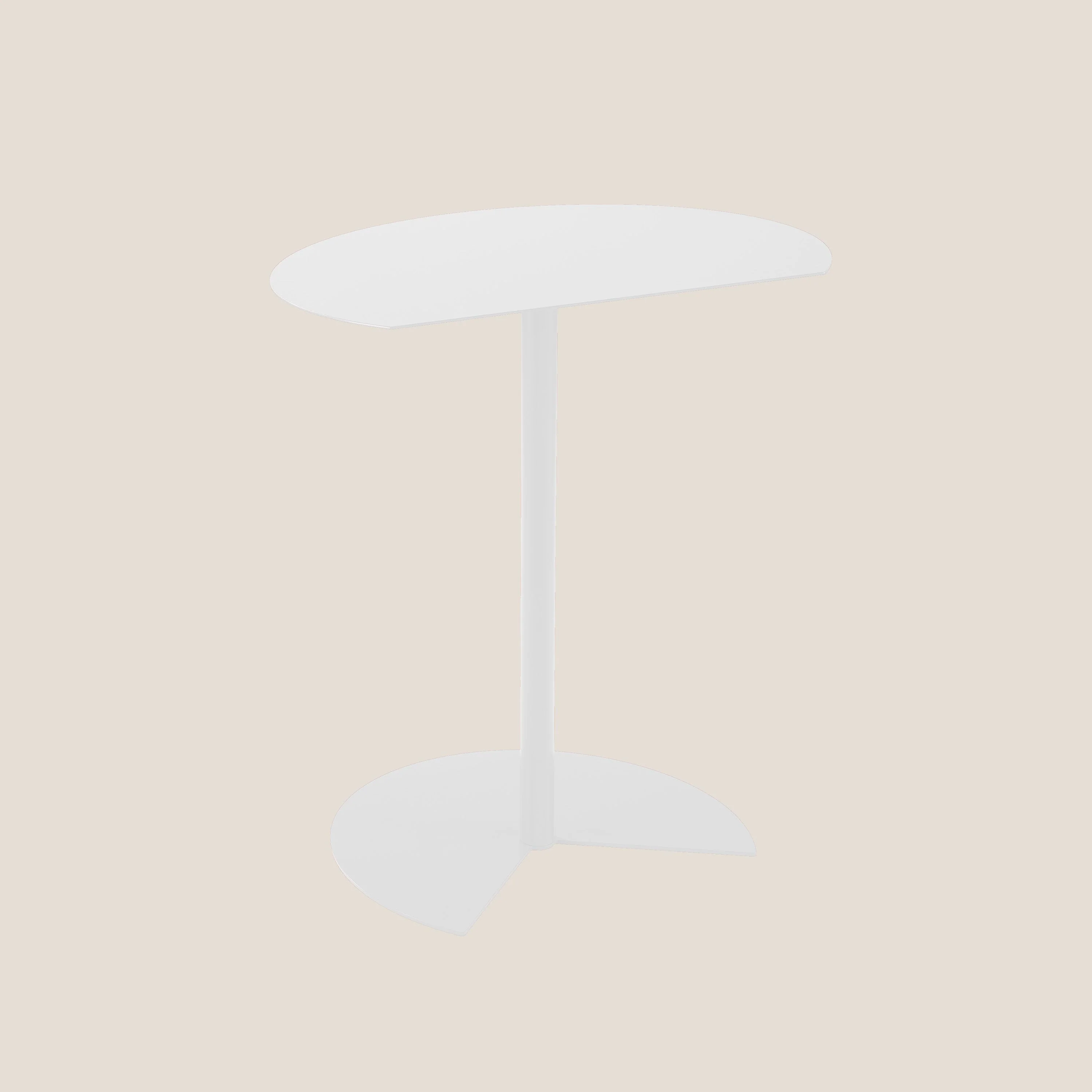 Way table haute semi-ronde pour salon et extérieur blanc