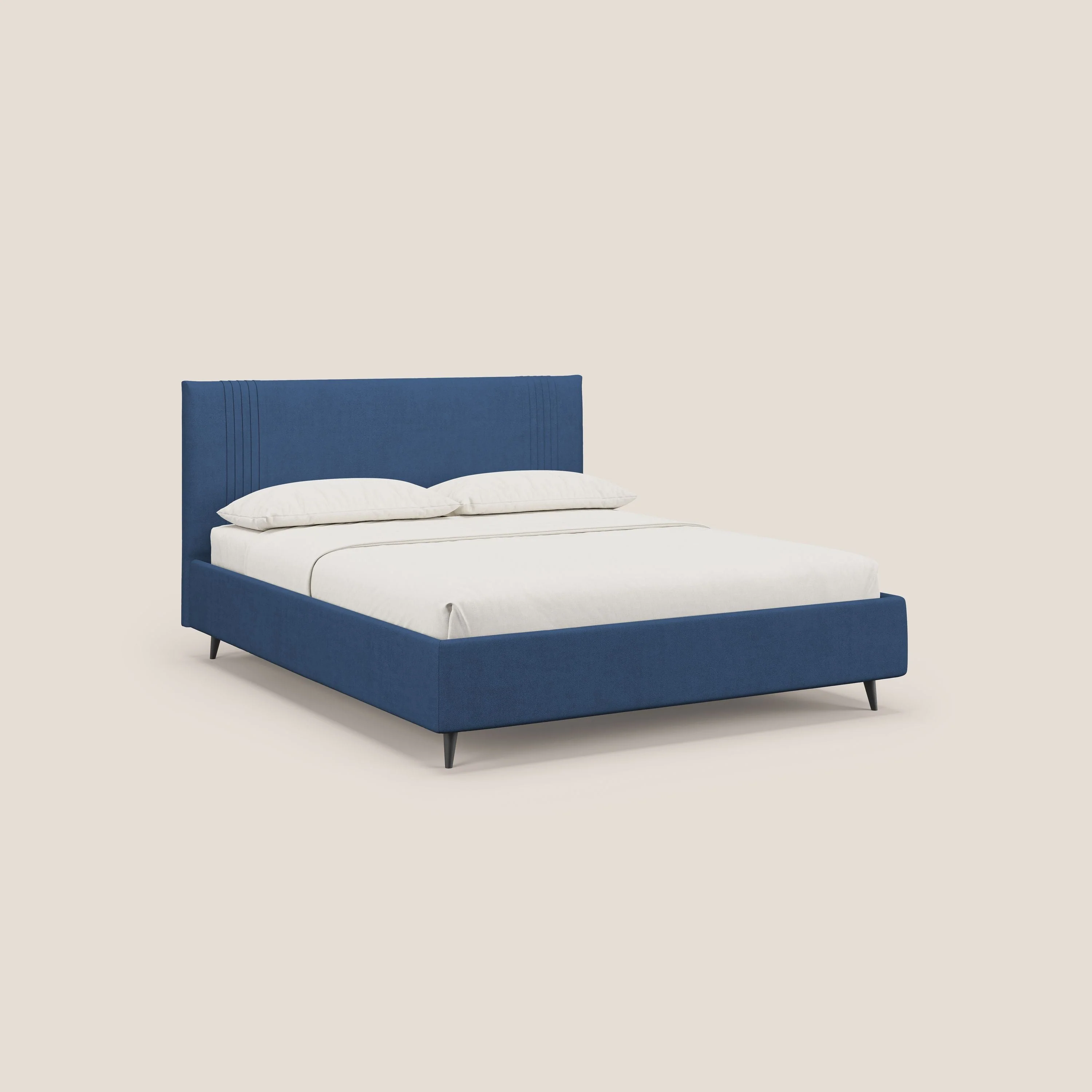 Yvonne lit avec coffre en tissu doux imperméable T02 bleu