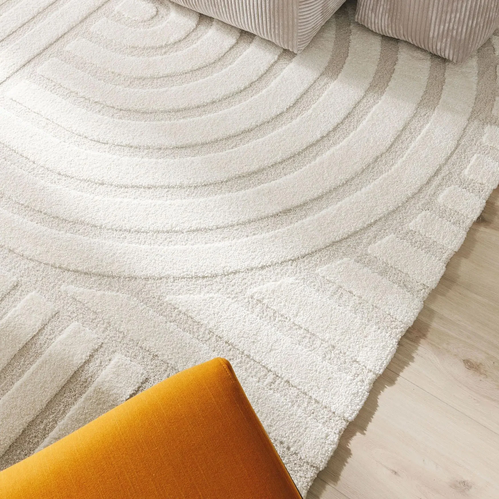 Zefira tapis à motifs en relief crème imperméable - Image 2
