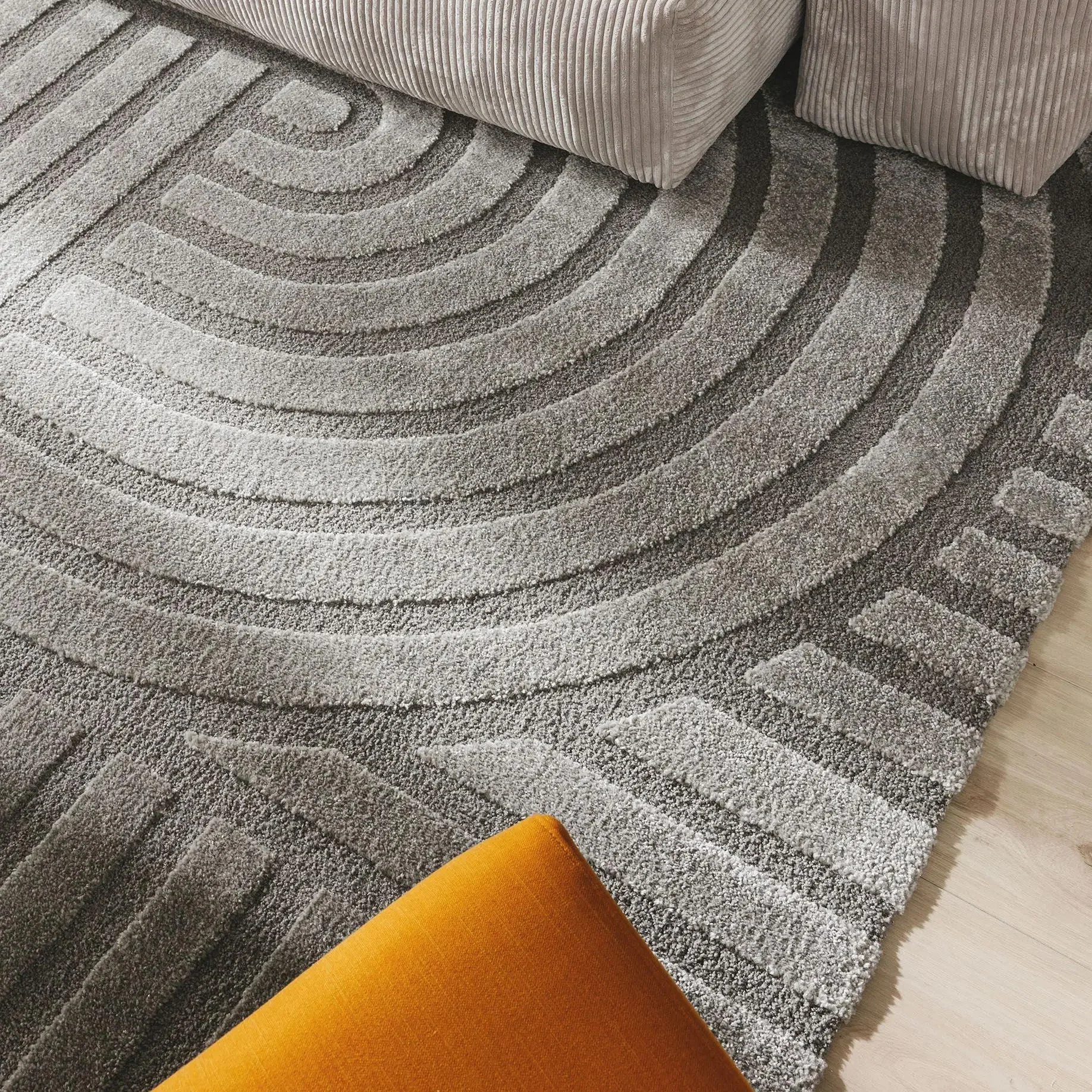 Zefira tapis à motifs en relief gris imperméable - Image 2