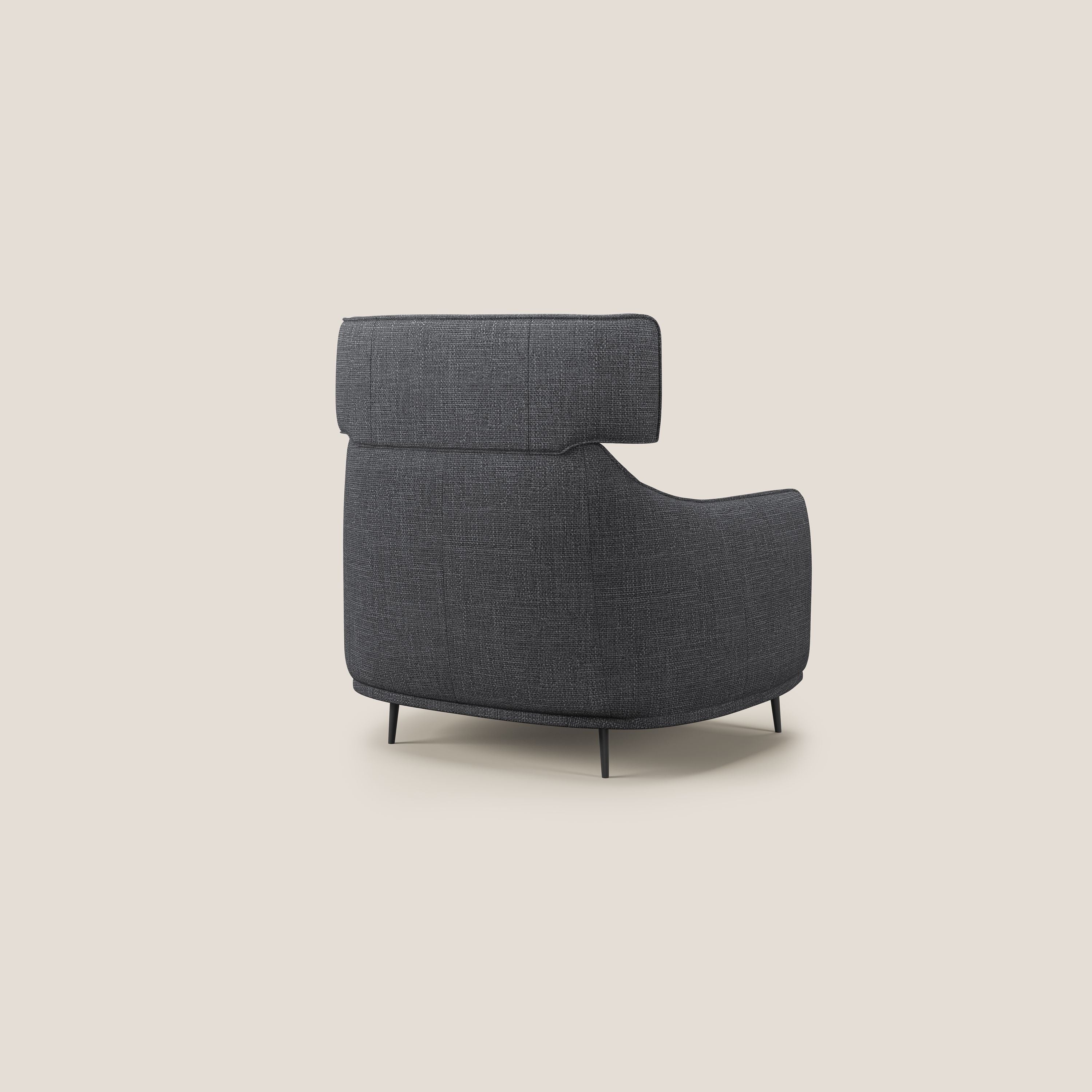 Zelda Fauteuil au design moderne en tissu doux et imperméable T06 anthracite - Image 4