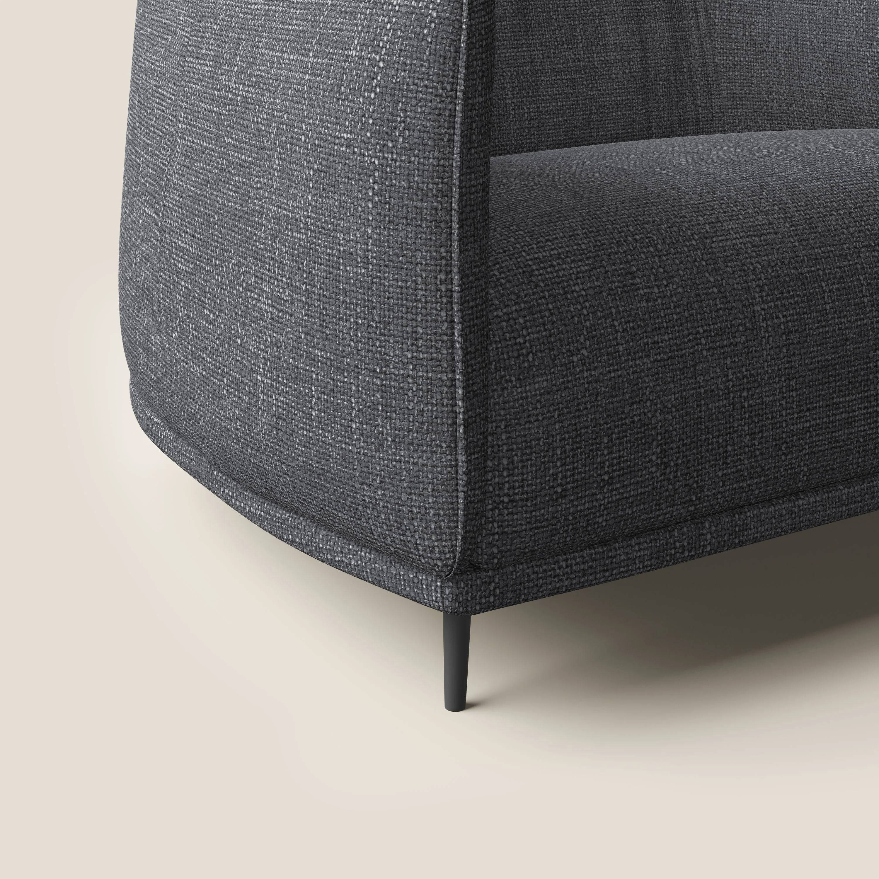 Zelda Fauteuil au design moderne en tissu doux et imperméable T06 anthracite - Image 5
