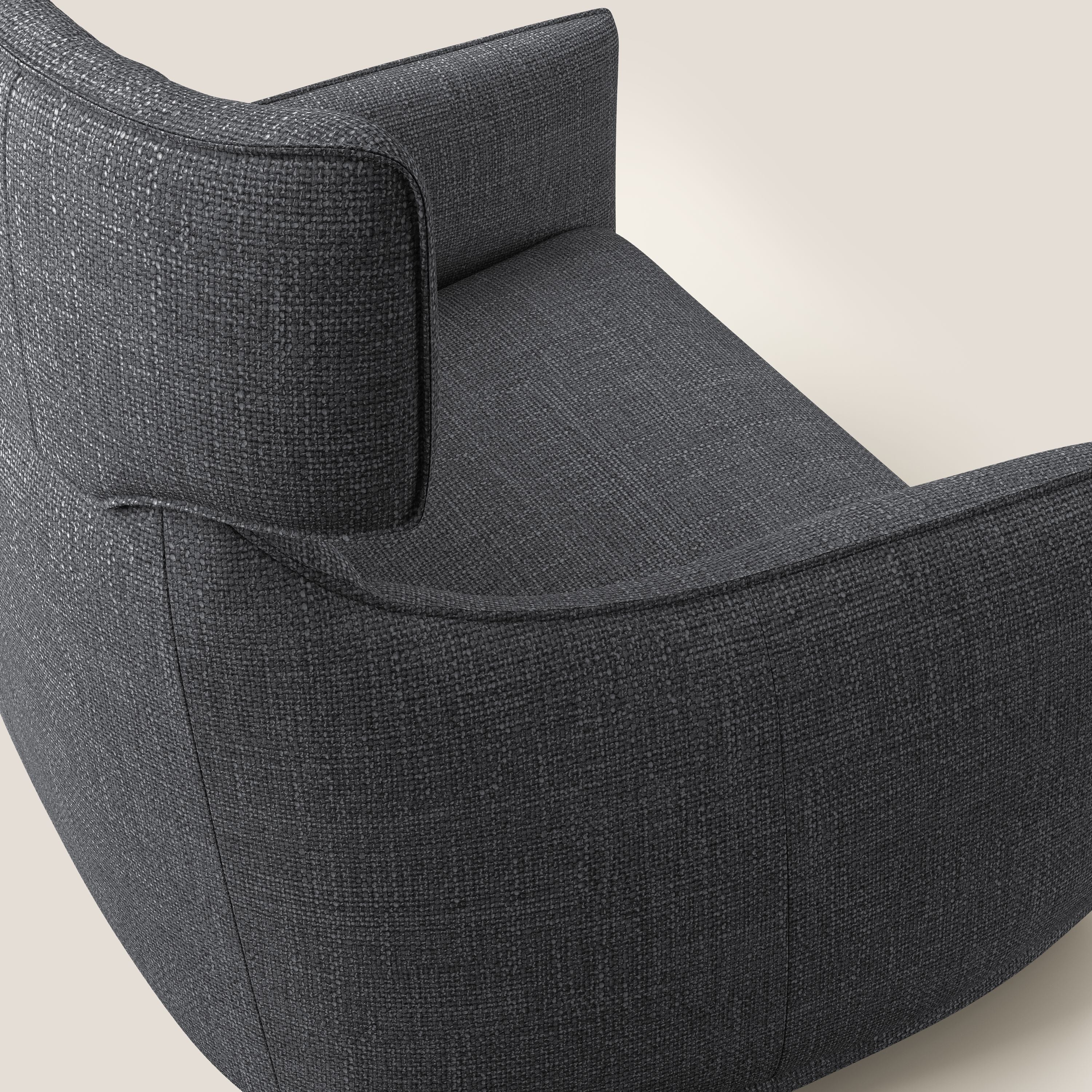 Zelda Fauteuil au design moderne en tissu doux et imperméable T06 anthracite - Image 6