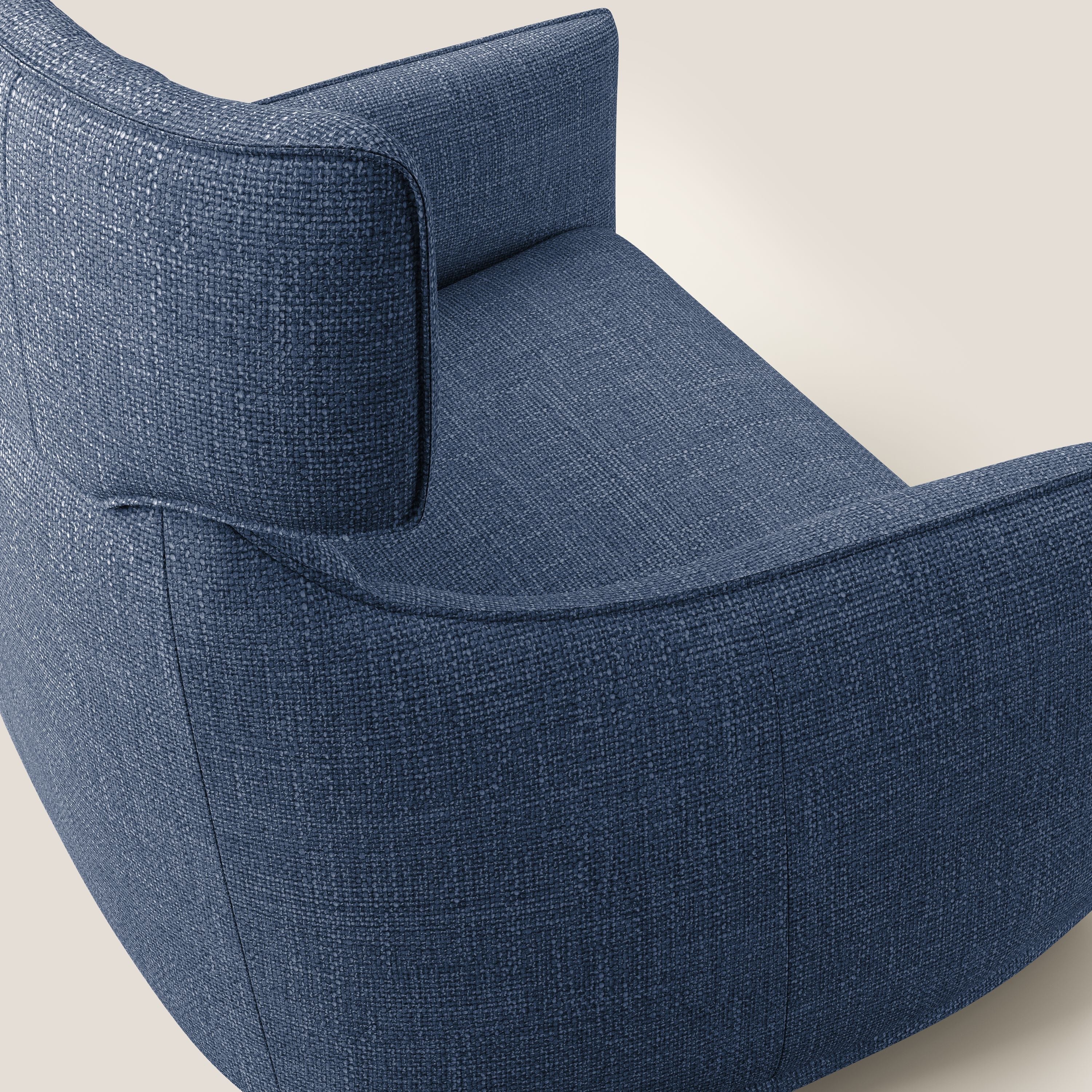 Zelda Fauteuil au design moderne en tissu doux et imperméable T06 bleu - Image 6