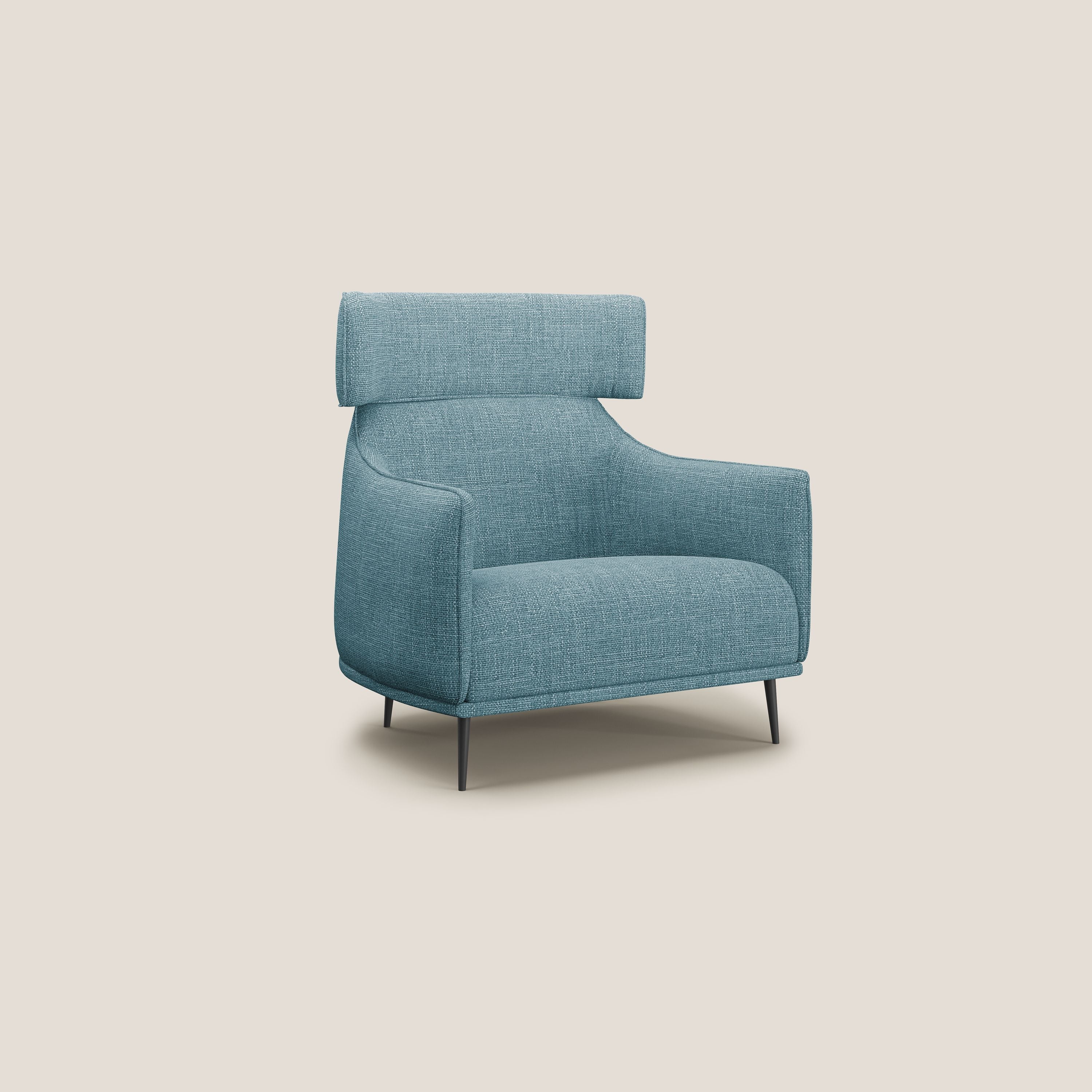 Zelda Fauteuil au design moderne en tissu doux et imperméable T06 bleu ciel - Image 2